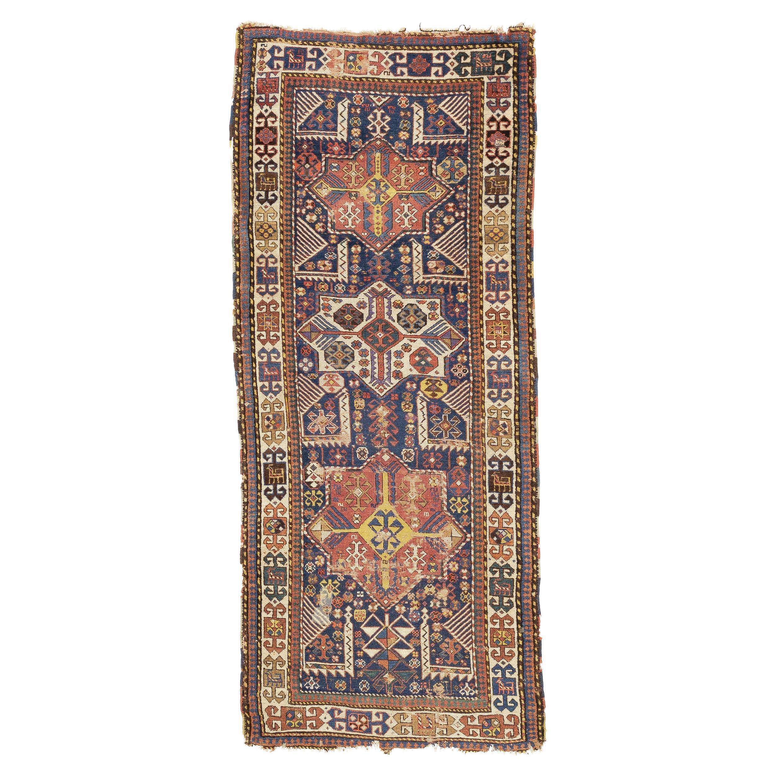 Antique Caucasian Shirvan Rug 3'10" x 8’11”