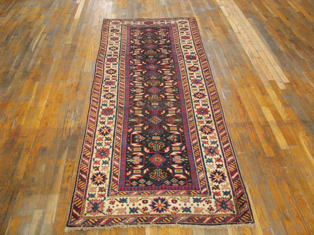 Hand-Knotted 19th Century Caucasian Shirvan Carpet ( 3'2