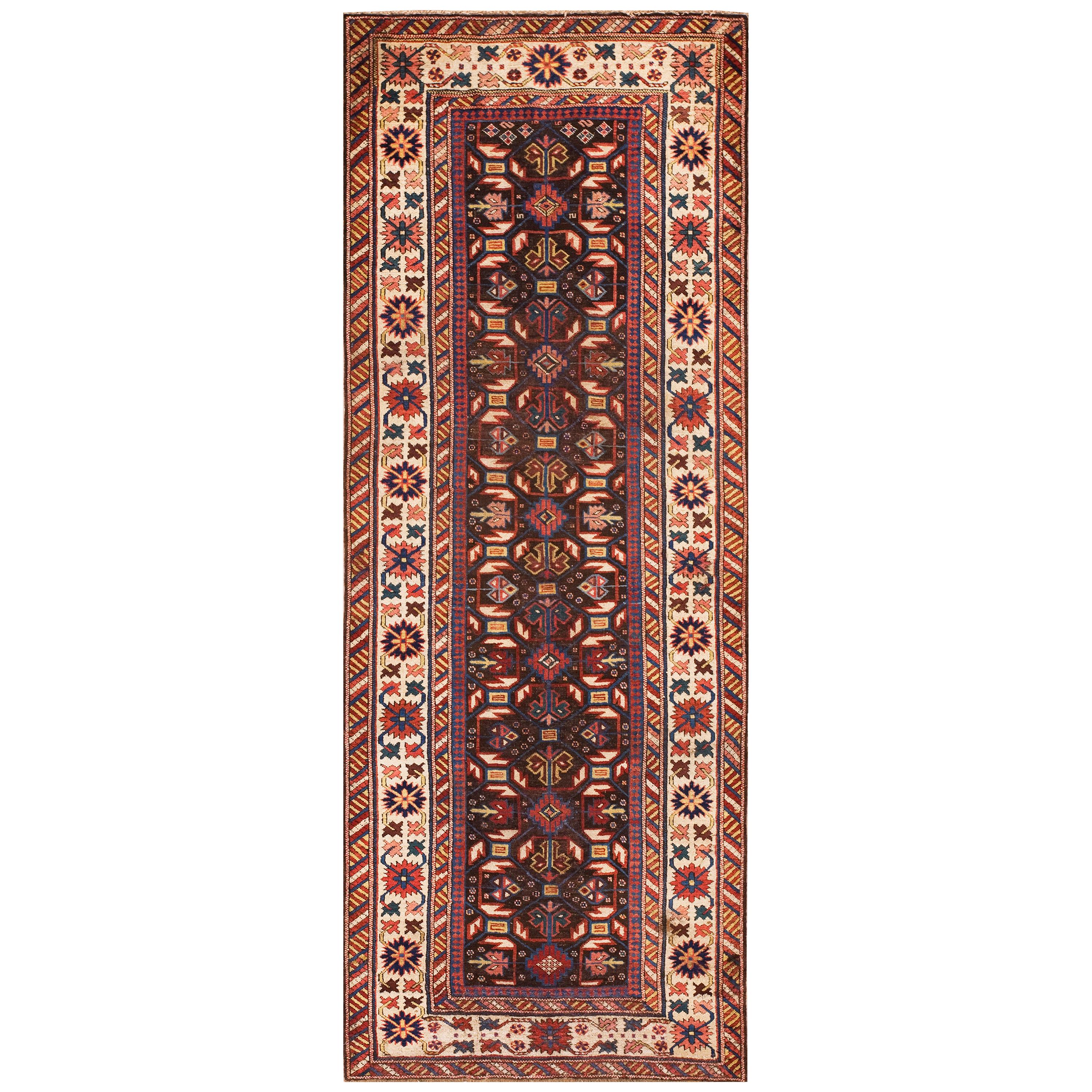 19th Century Caucasian Shirvan Carpet ( 3'2" x 8' - 96 x 244 ) For Sale