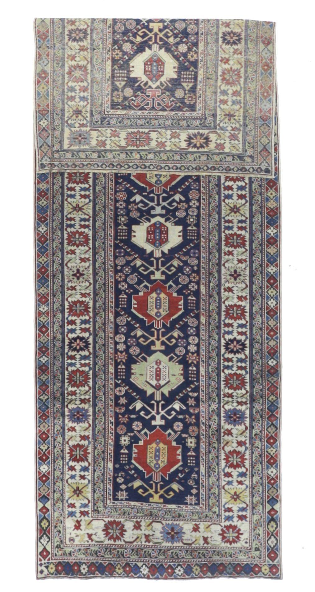 Ancien tapis caucasien Shirvan 3'5