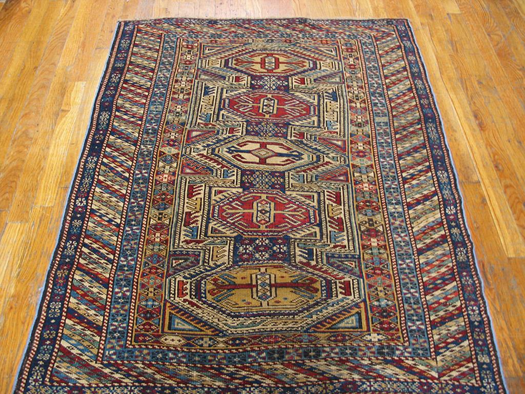 Hand-Knotted Late 19th Century Caucasian Shirvan Carpet ( 3'5