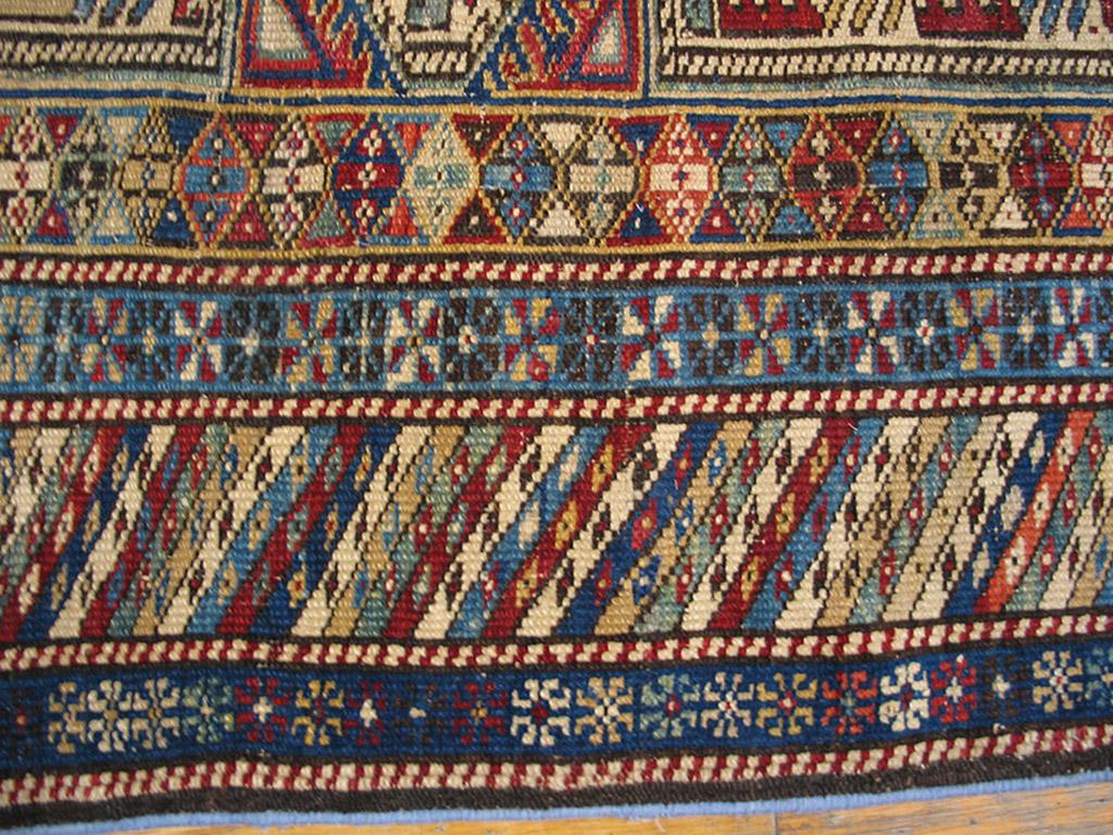 Wool Late 19th Century Caucasian Shirvan Carpet ( 3'5
