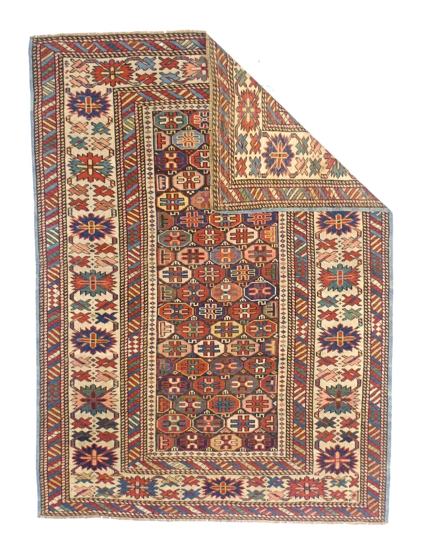 Tapis ancien caucasien Shirvan 3'6