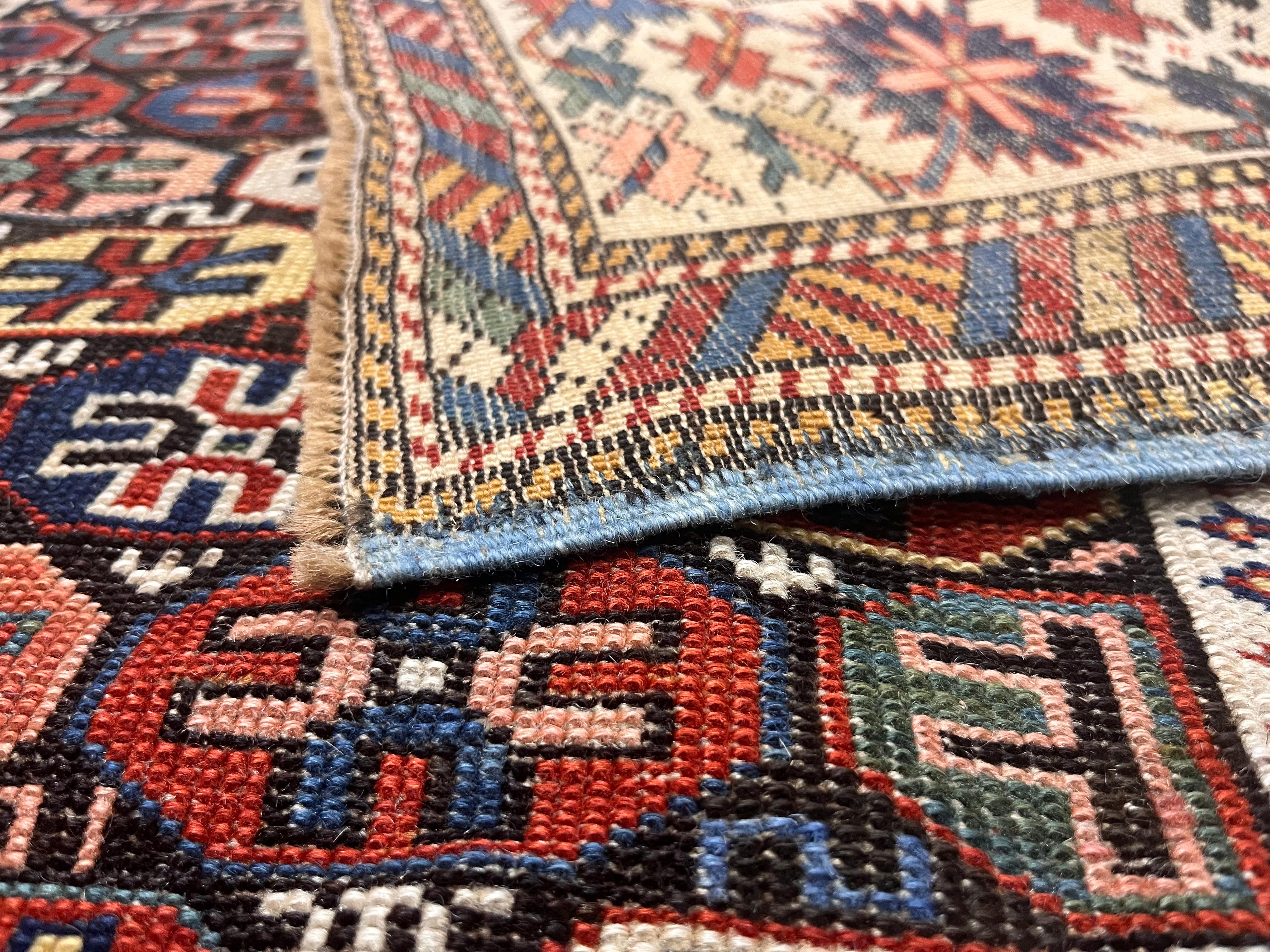 Tapis ancien caucasien Shirvan 3'6