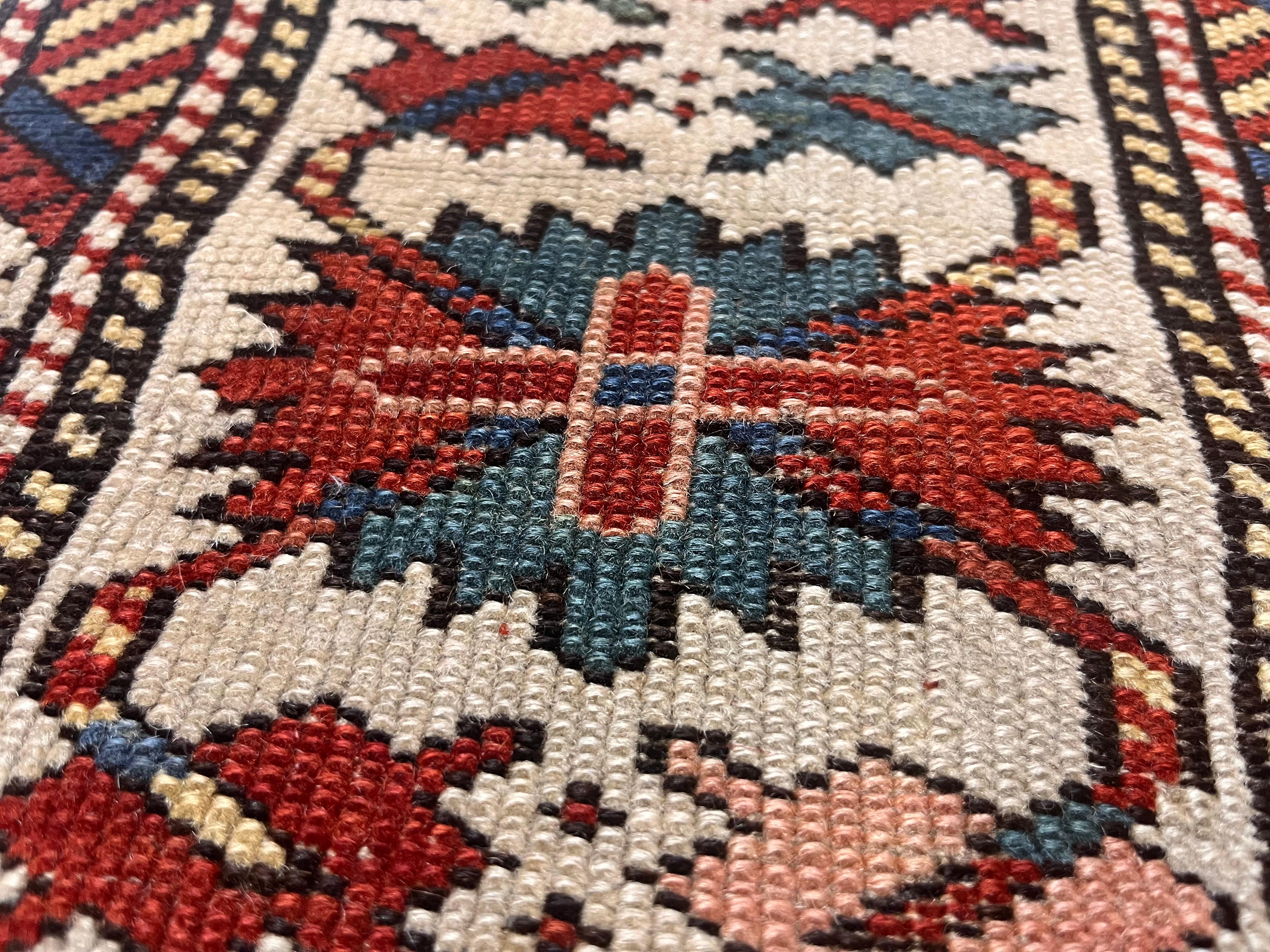 Tapis ancien caucasien Shirvan 3'6
