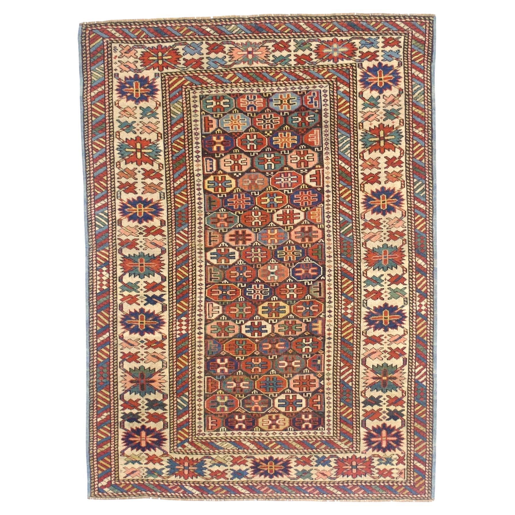 Antique Caucasian Shirvan Rug 3’6" x 4’10"