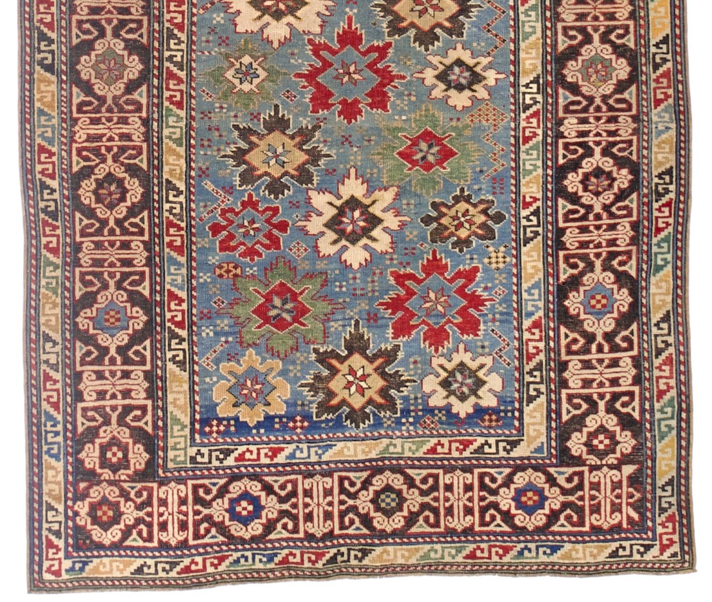 Caucasien Tapis ancien caucasien Shirvan 3'6 x 8'5 en vente