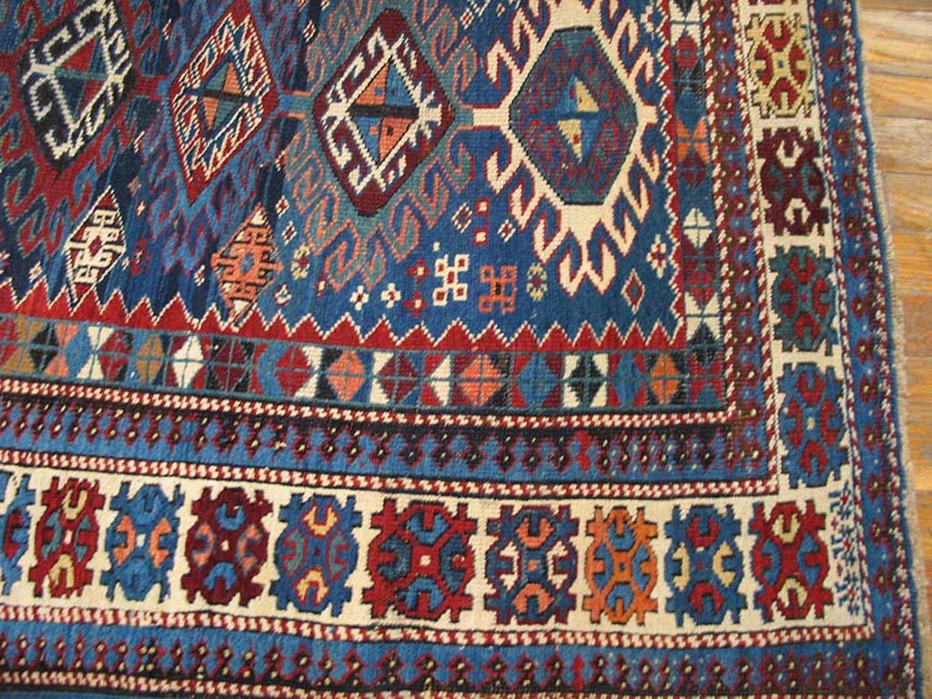Hand-Knotted 19th Century Caucasian Shirvan Rug ( 3'6