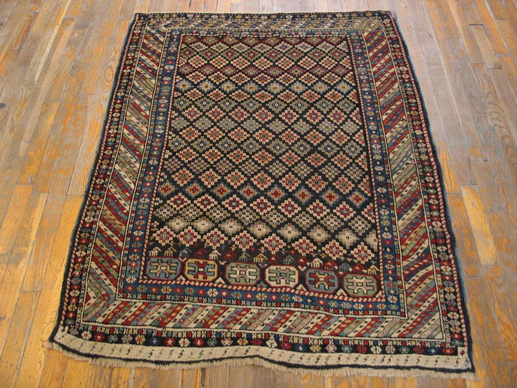 Antiker kaukasischer Schirwan-Teppich, Größe: 3'7