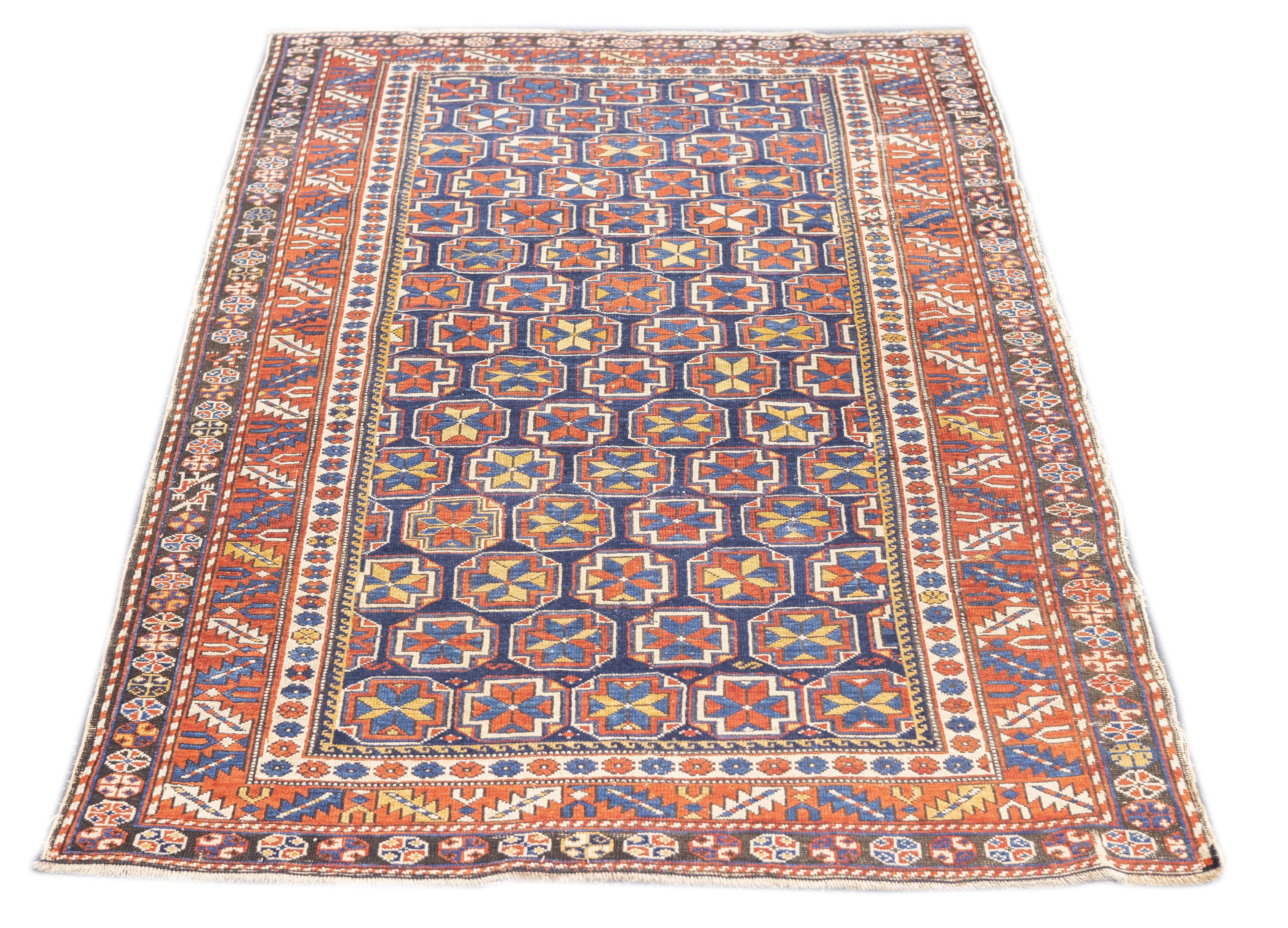 Laine Tapis Shirvan caucasien ancien de 3'8'' x 5'8'' en vente