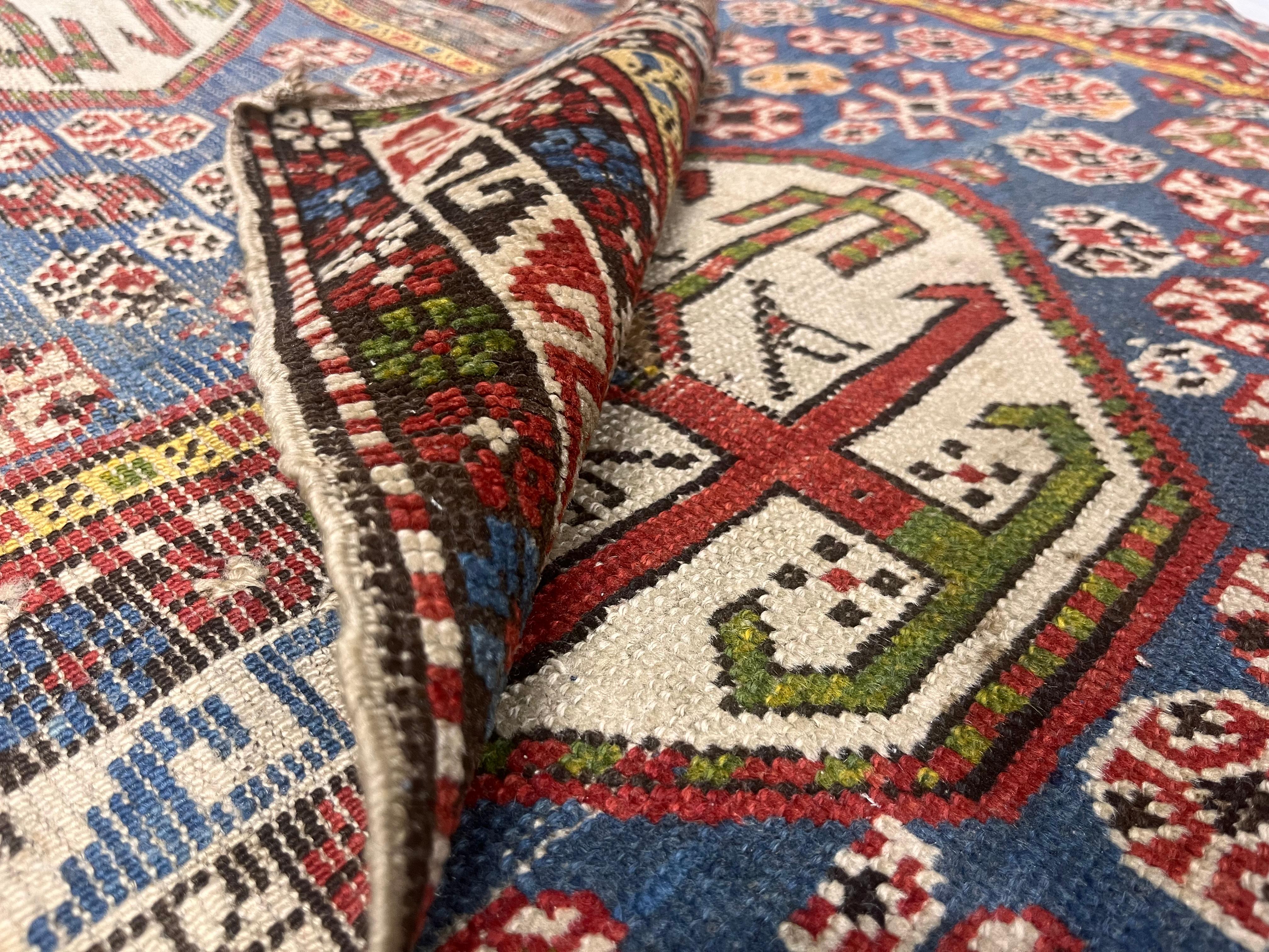 Antike kaukasische Schirwan Teppich 3'9