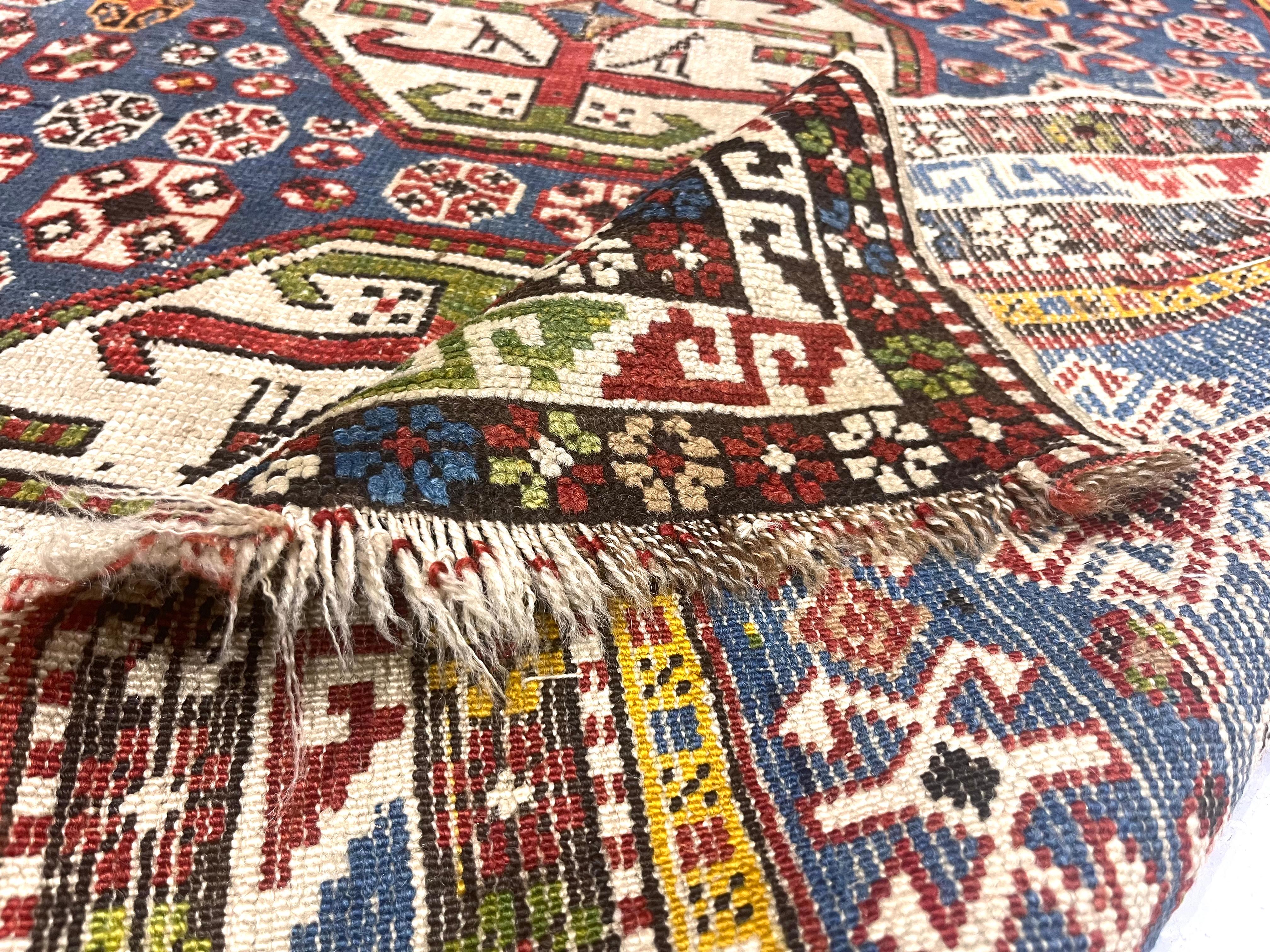 Antike kaukasische Schirwan Teppich 3'9