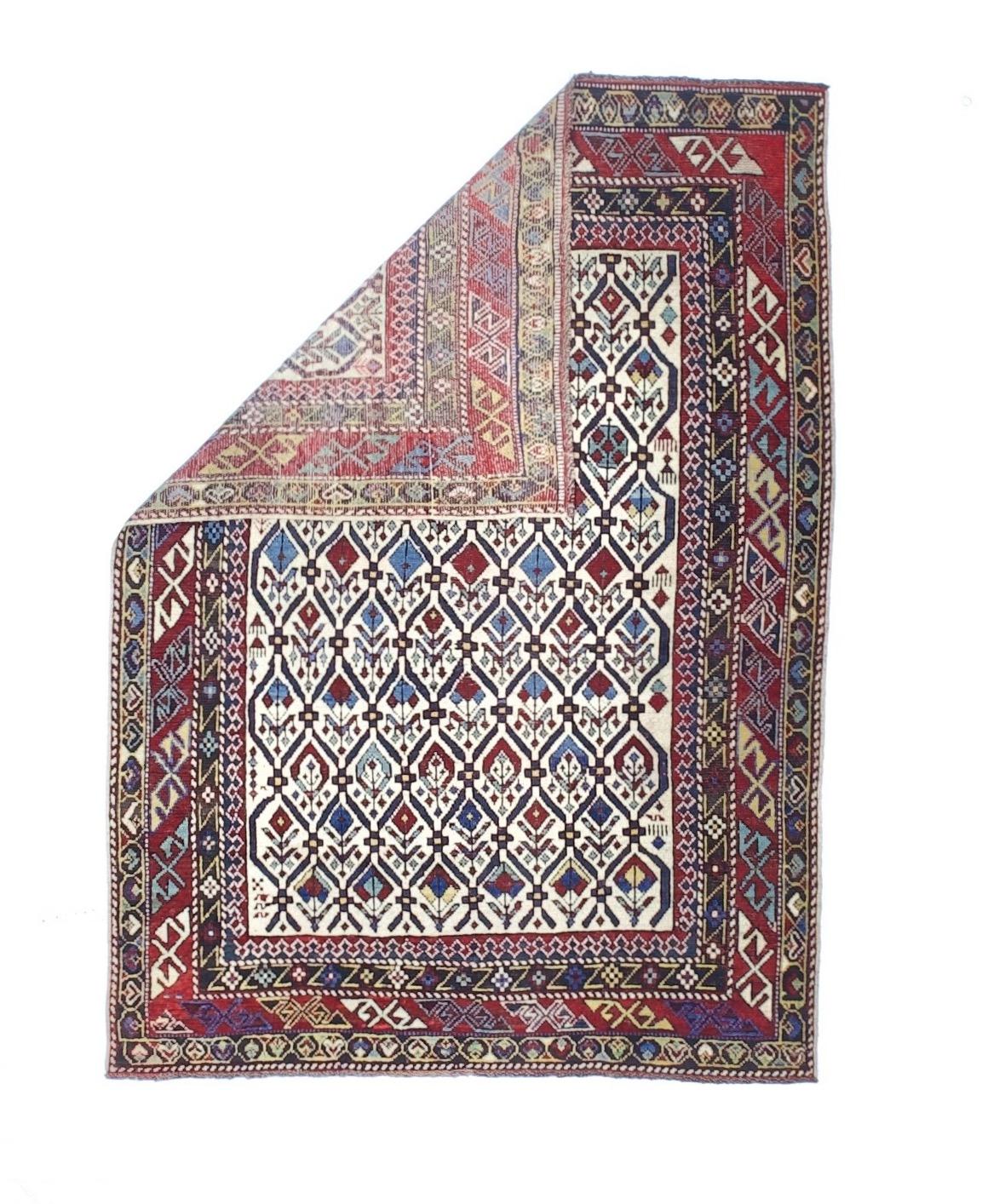 Tapis ancien caucasien Shirvan 3'9