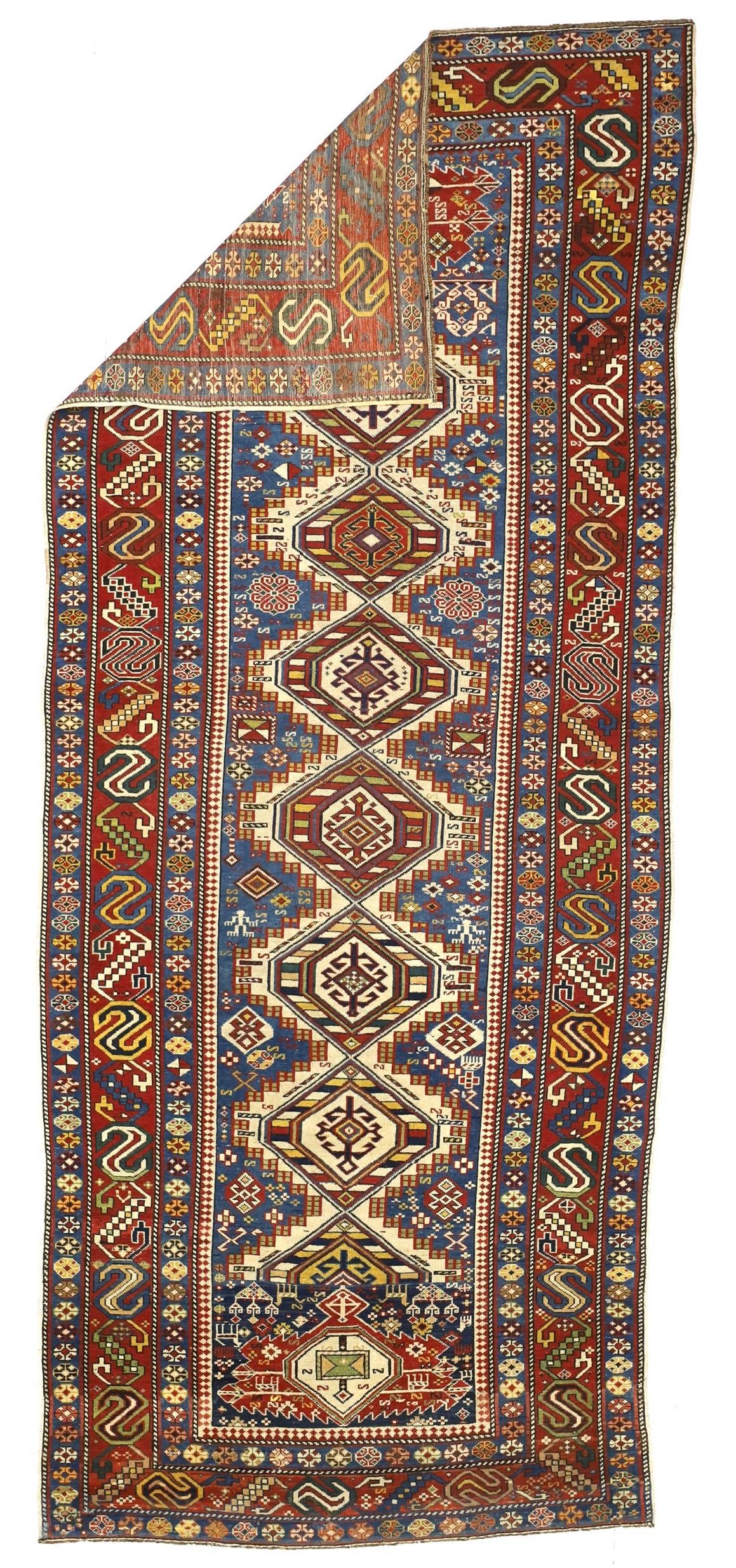 Tapis ancien caucasien Shirvan 3'9