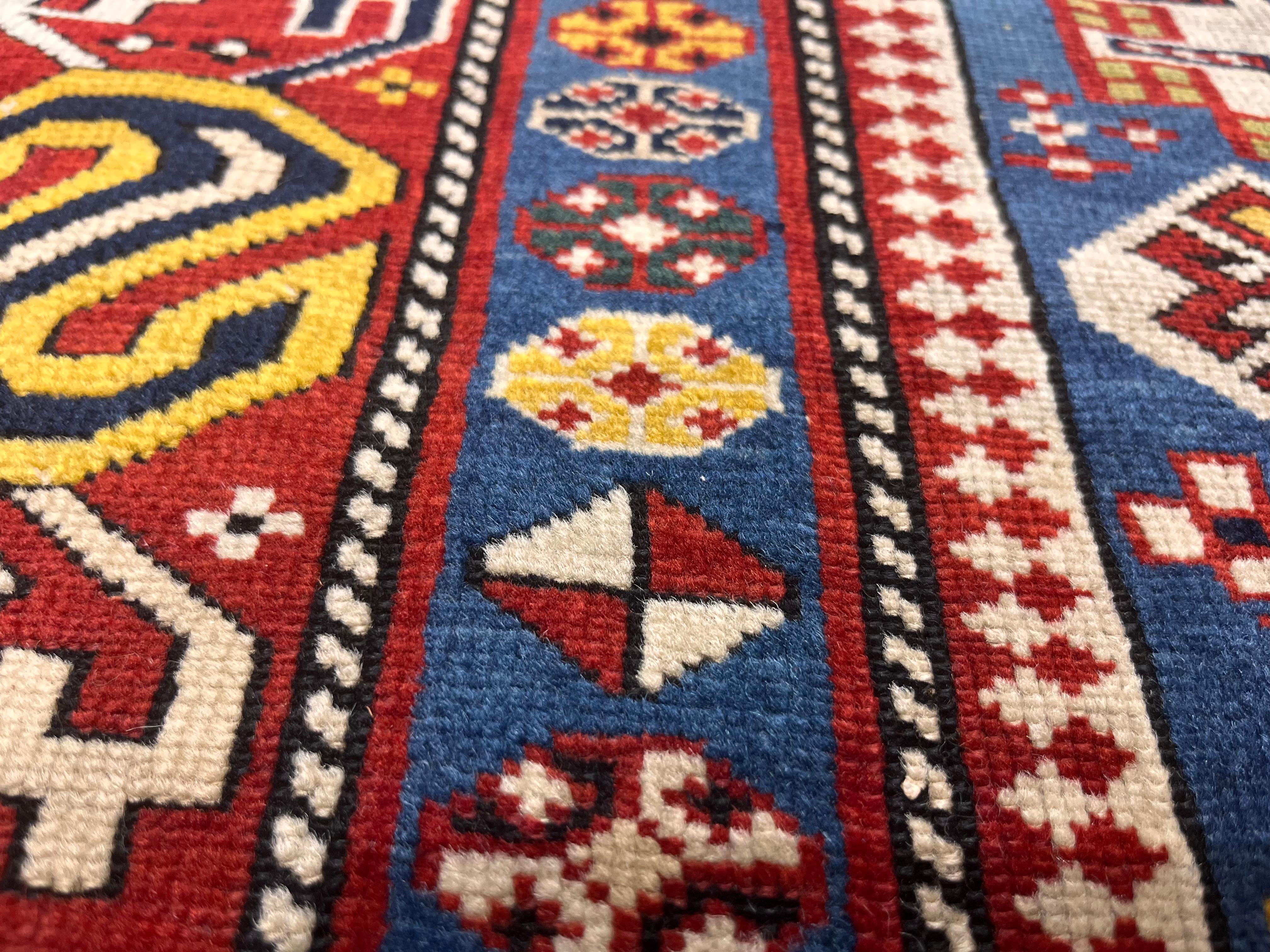 Tapis ancien caucasien Shirvan 3'9
