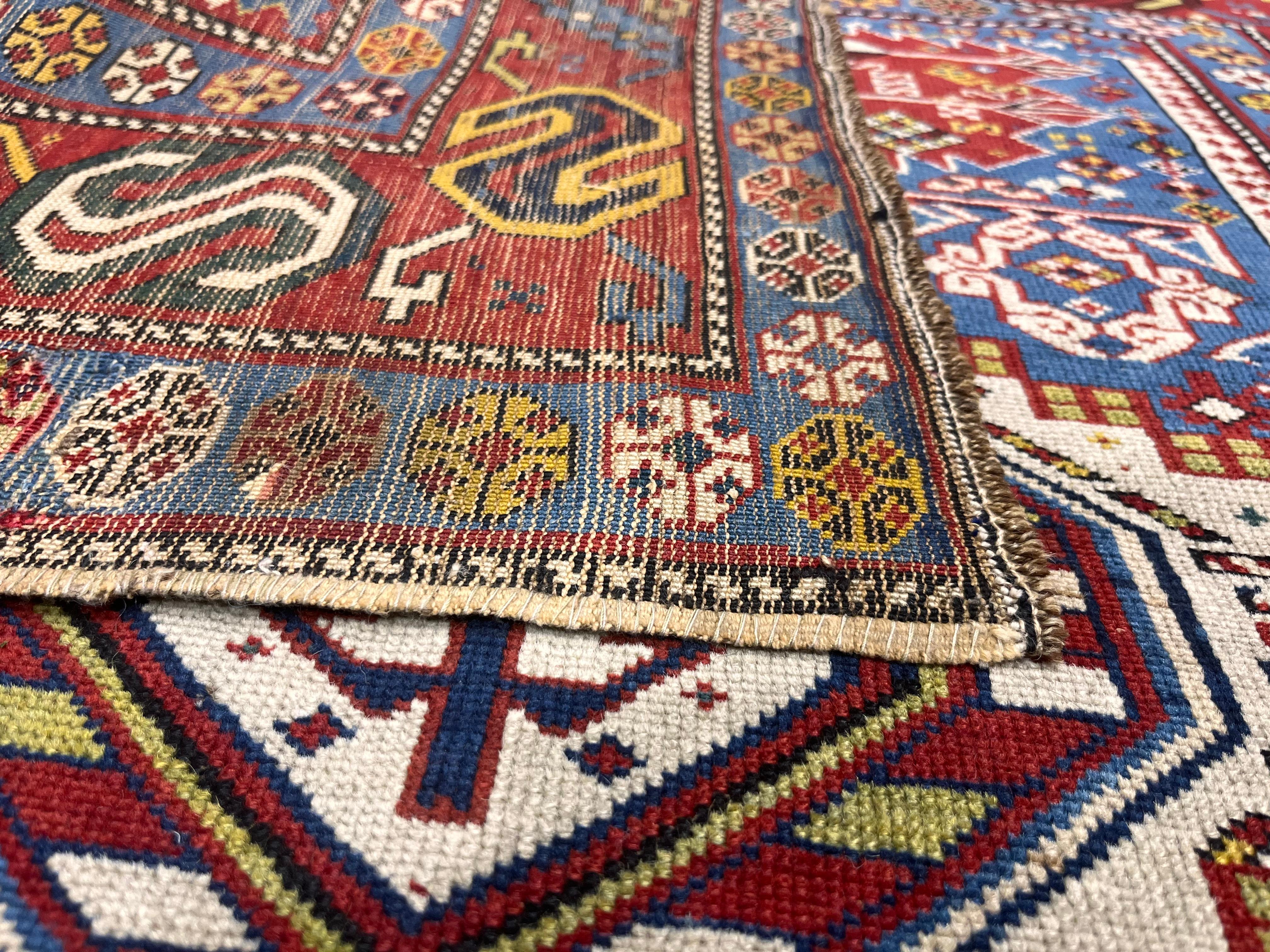 Tapis ancien caucasien Shirvan 3'9