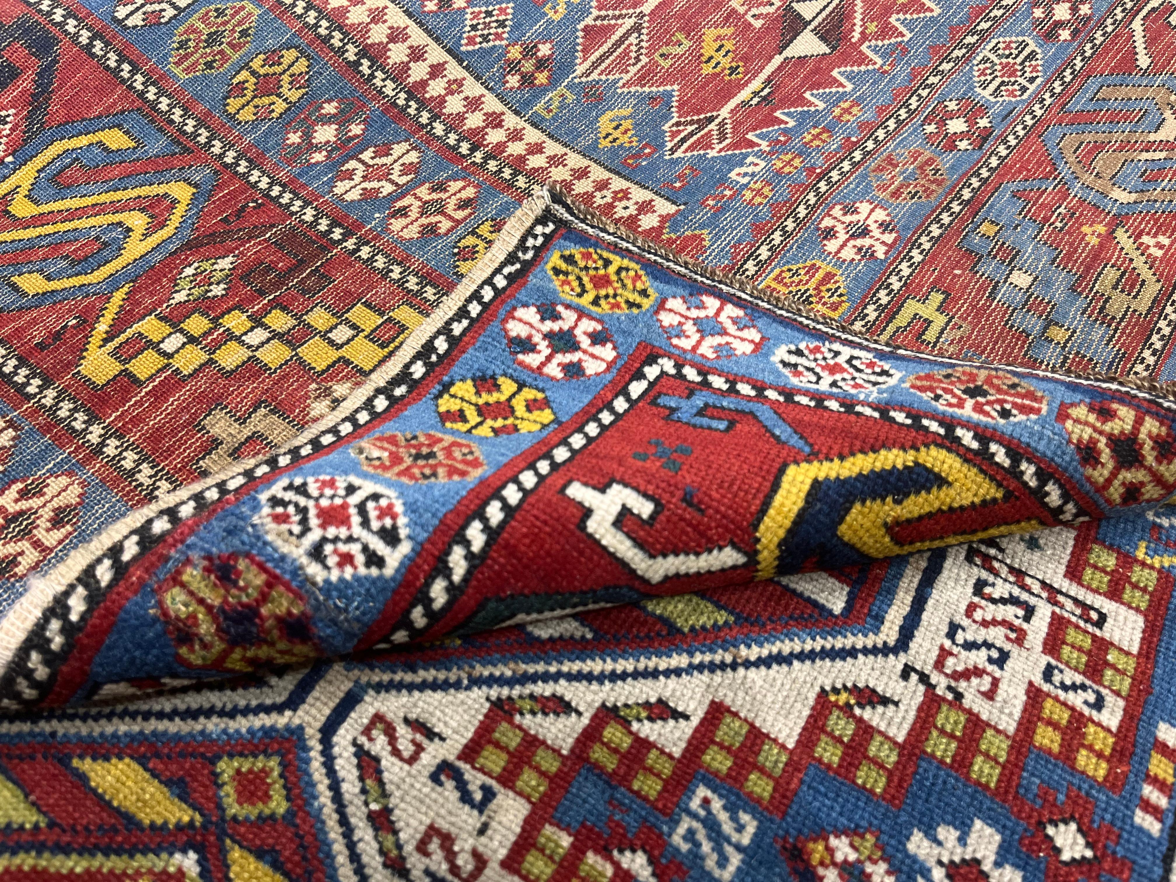 Tapis ancien caucasien Shirvan 3'9