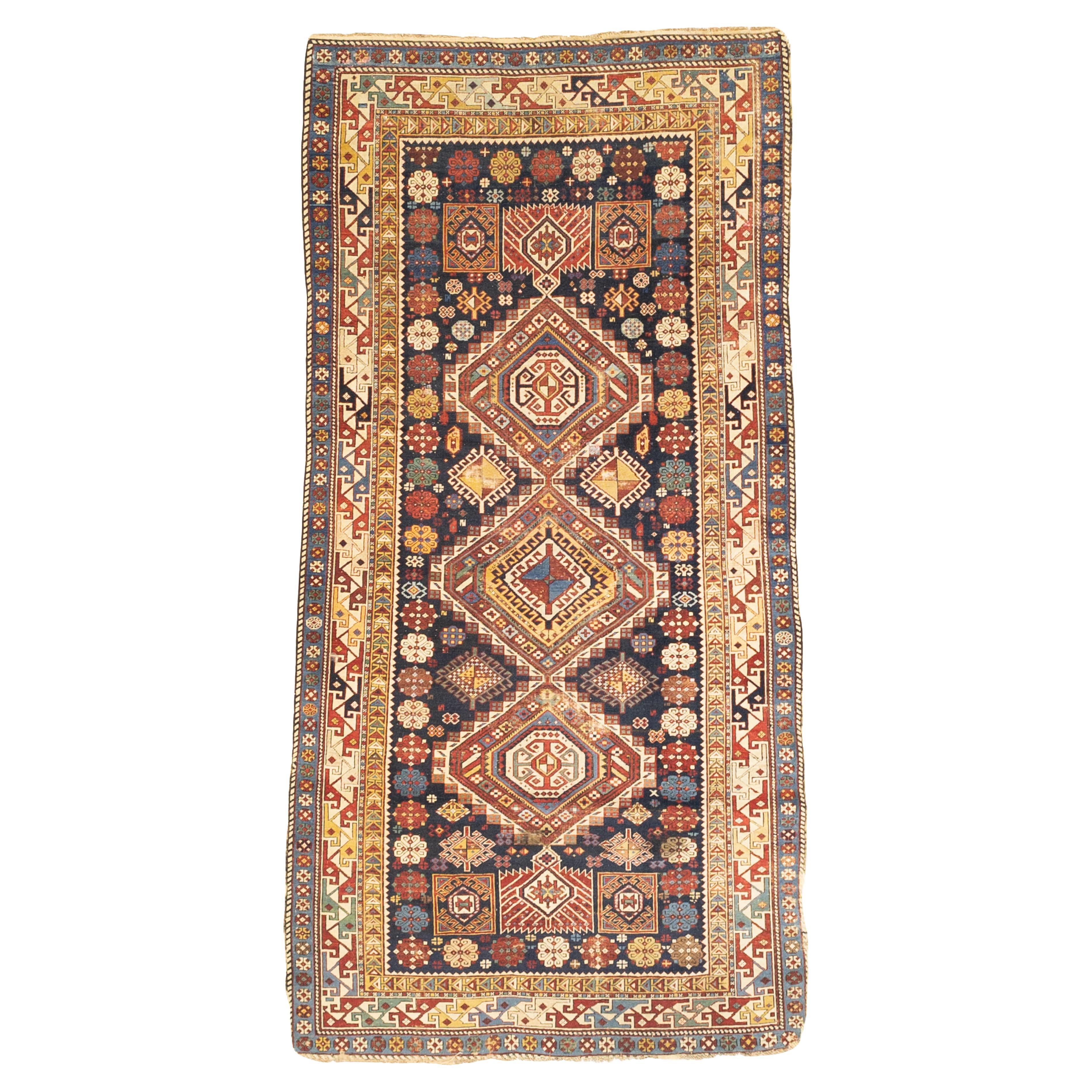 Antique Caucasian Shirvan Rug 4’0" x 7’11”