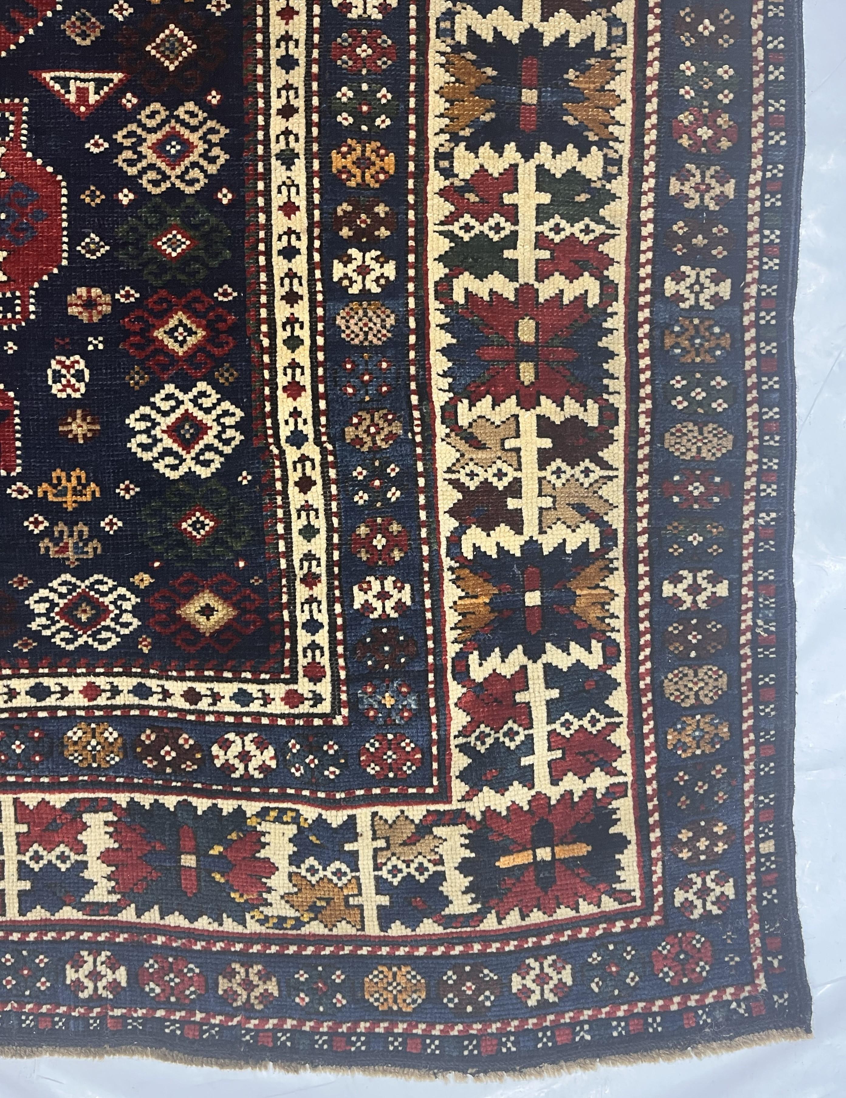 Tapis ancien caucasien Shirvan 4'1