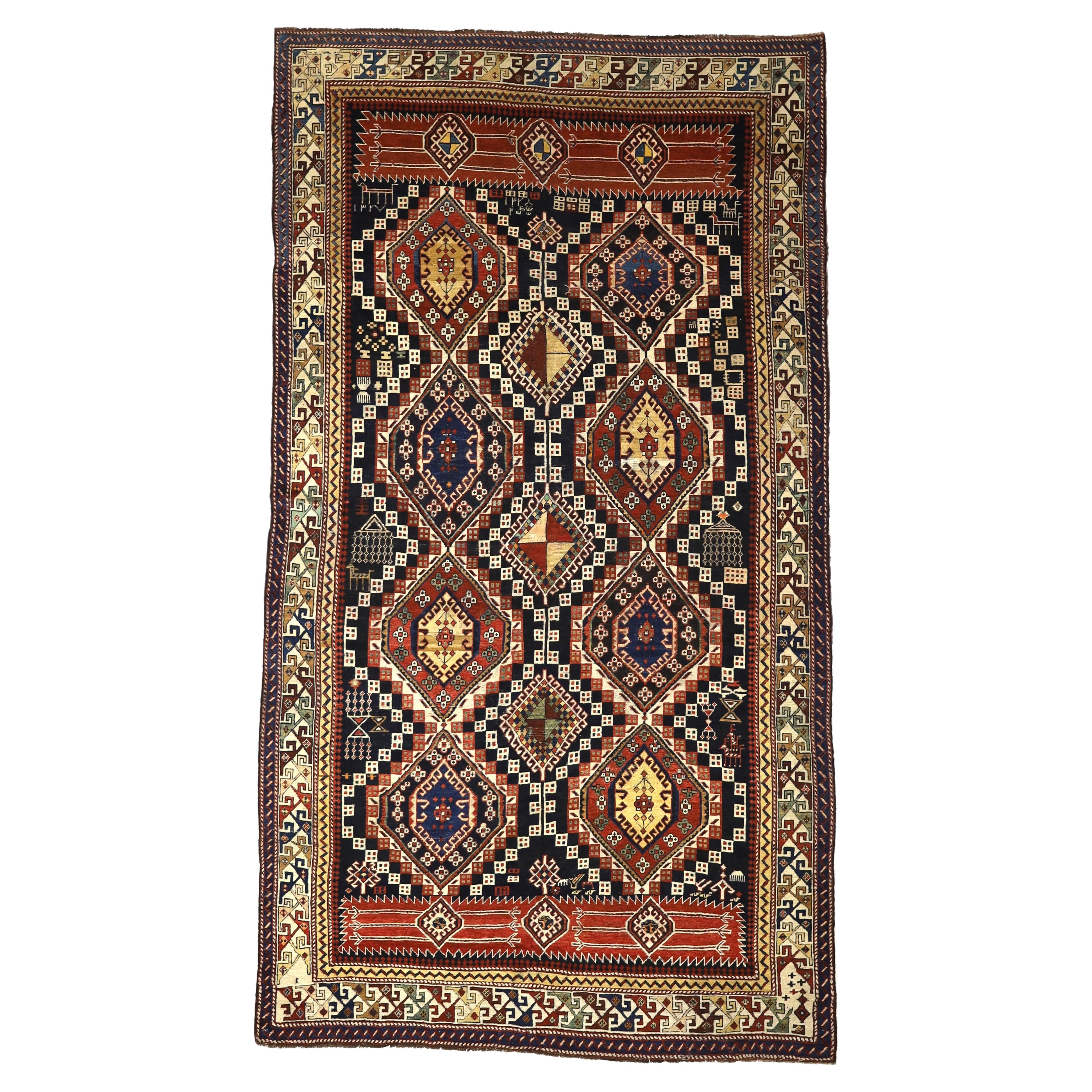 Antique Caucasian Shirvan Rug 5'10" x 10’8”