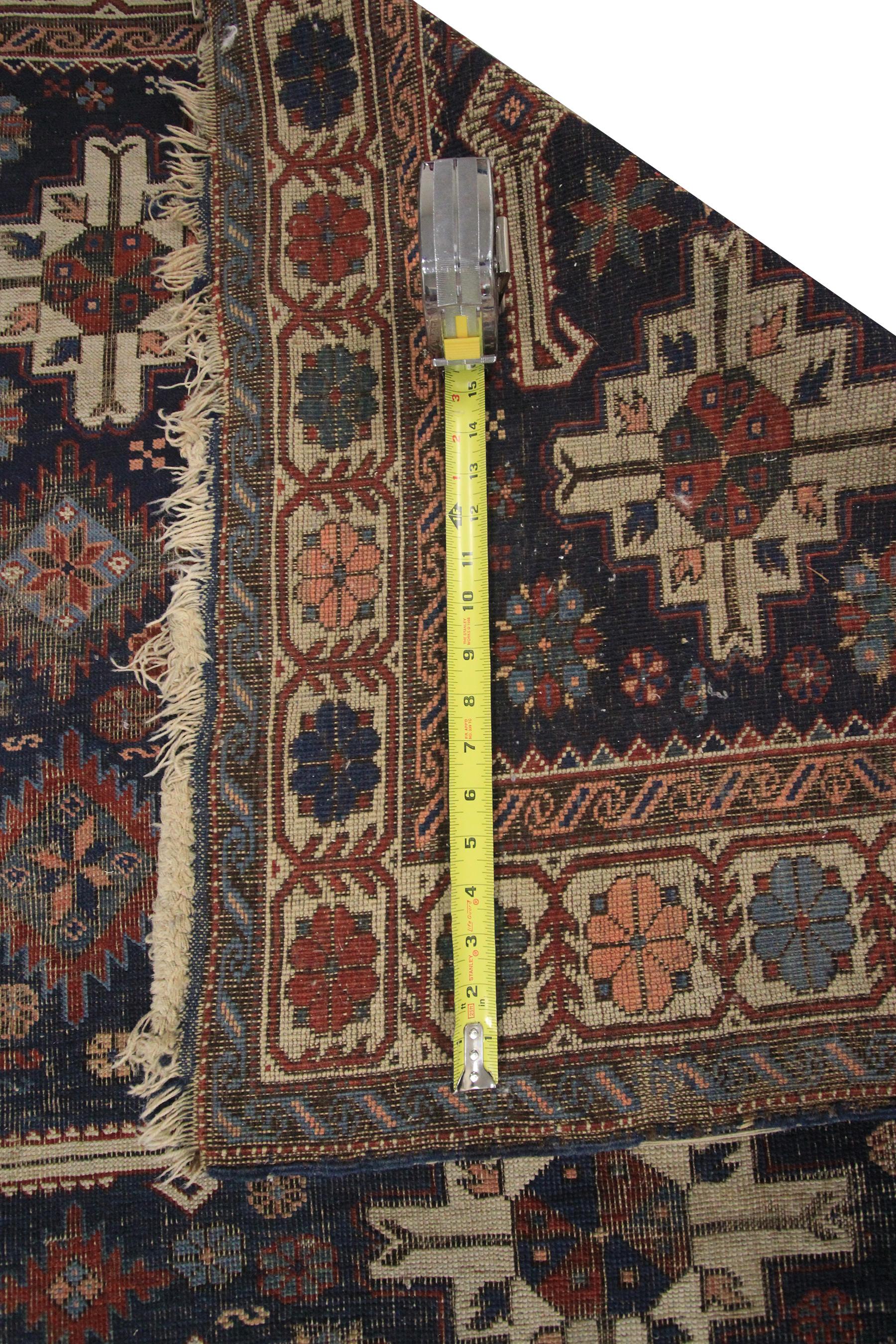 Antique Caucasian Shirvan Rug Antique Shirvan Ru Geometric Overall For Sale 4