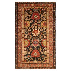 Antiker kaukasischer antiker Schirwan-Teppich Antiker Schirwan-Teppich Bold Geometrischer Schwarz, 1920