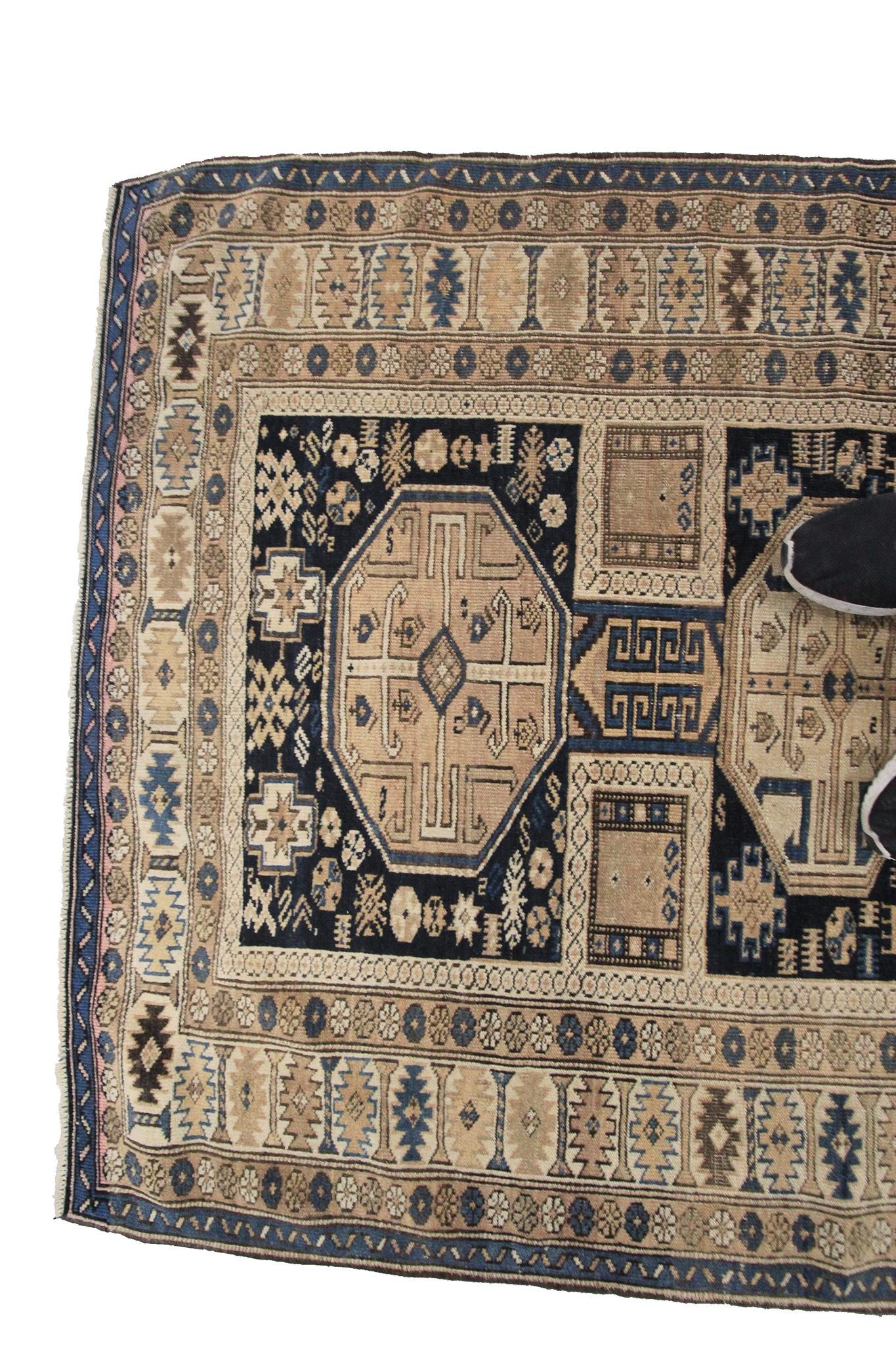 Antique Caucasian Shirvan Rug Antique Shirvan Rug Geometric In Good Condition For Sale In New York, NY