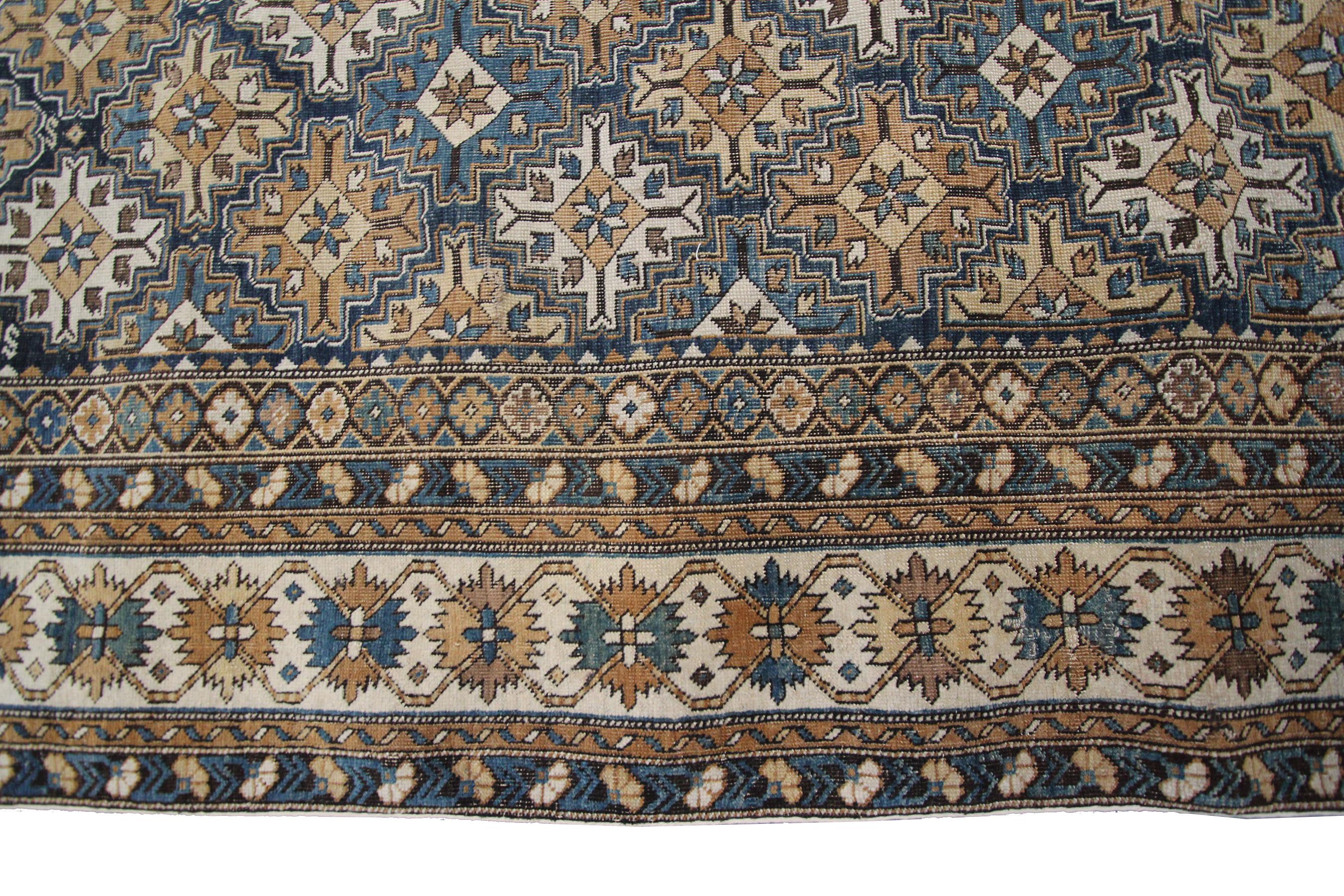 Late 19th Century Antique Caucasian Shirvan Rug Antique Shirvan Rug Geometric overall 1880 For Sale
