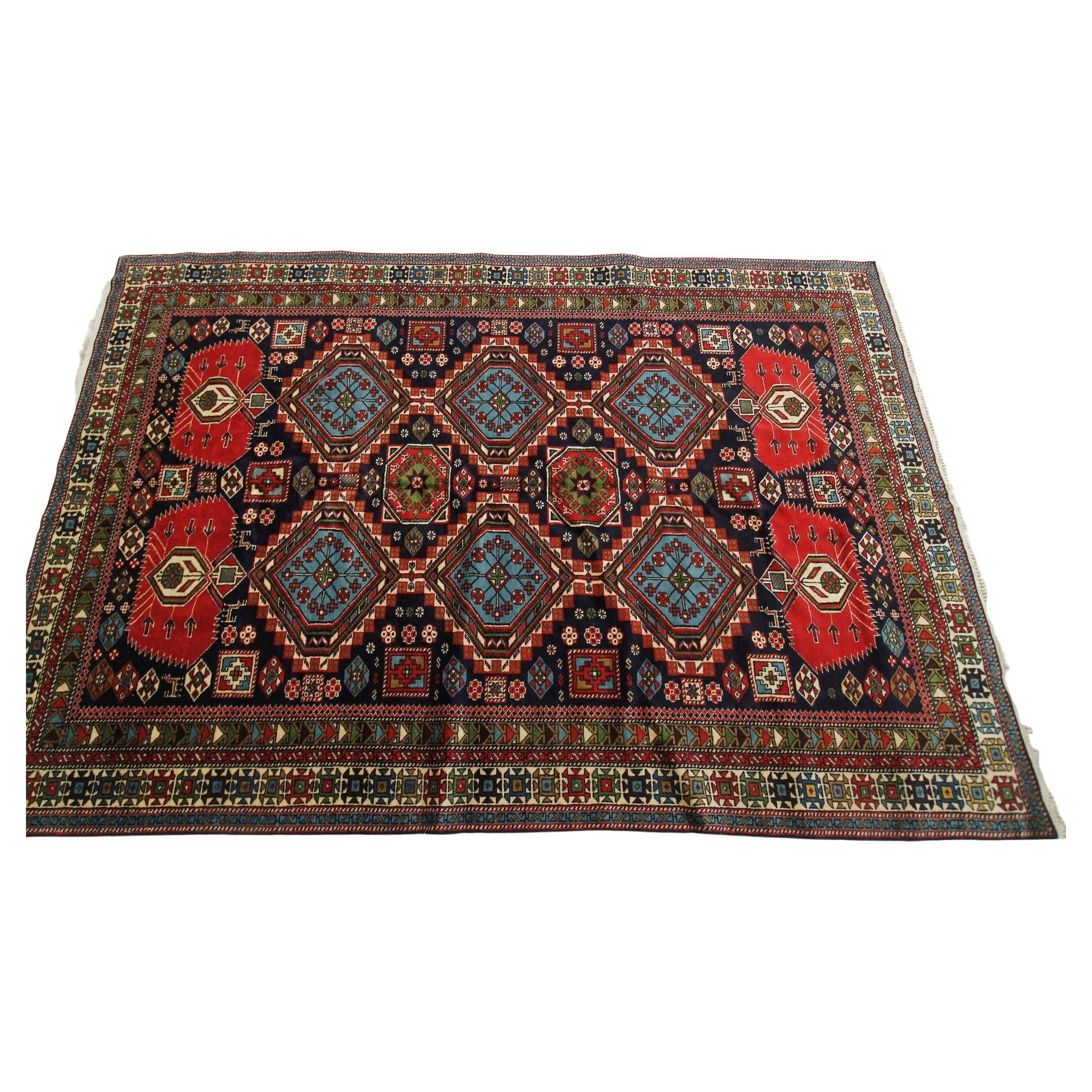 Antiker kaukasischer Schirwan-Teppich, kaukasischer Sammlerteppich, geometrisch, handgefertigt, antik im Angebot