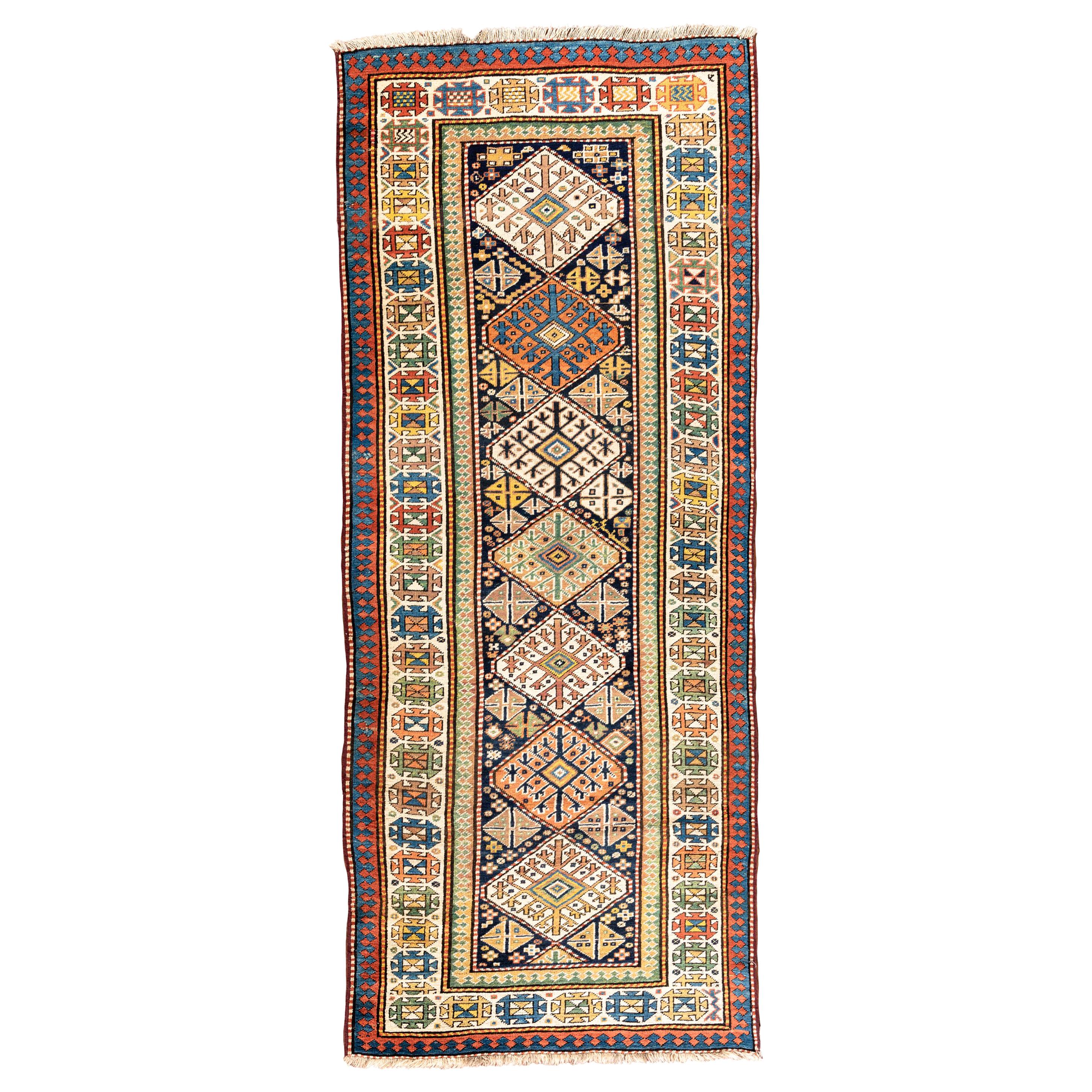 Tapis Shirvan caucasien ancien, vers 1880, 3'6 x 9'3
