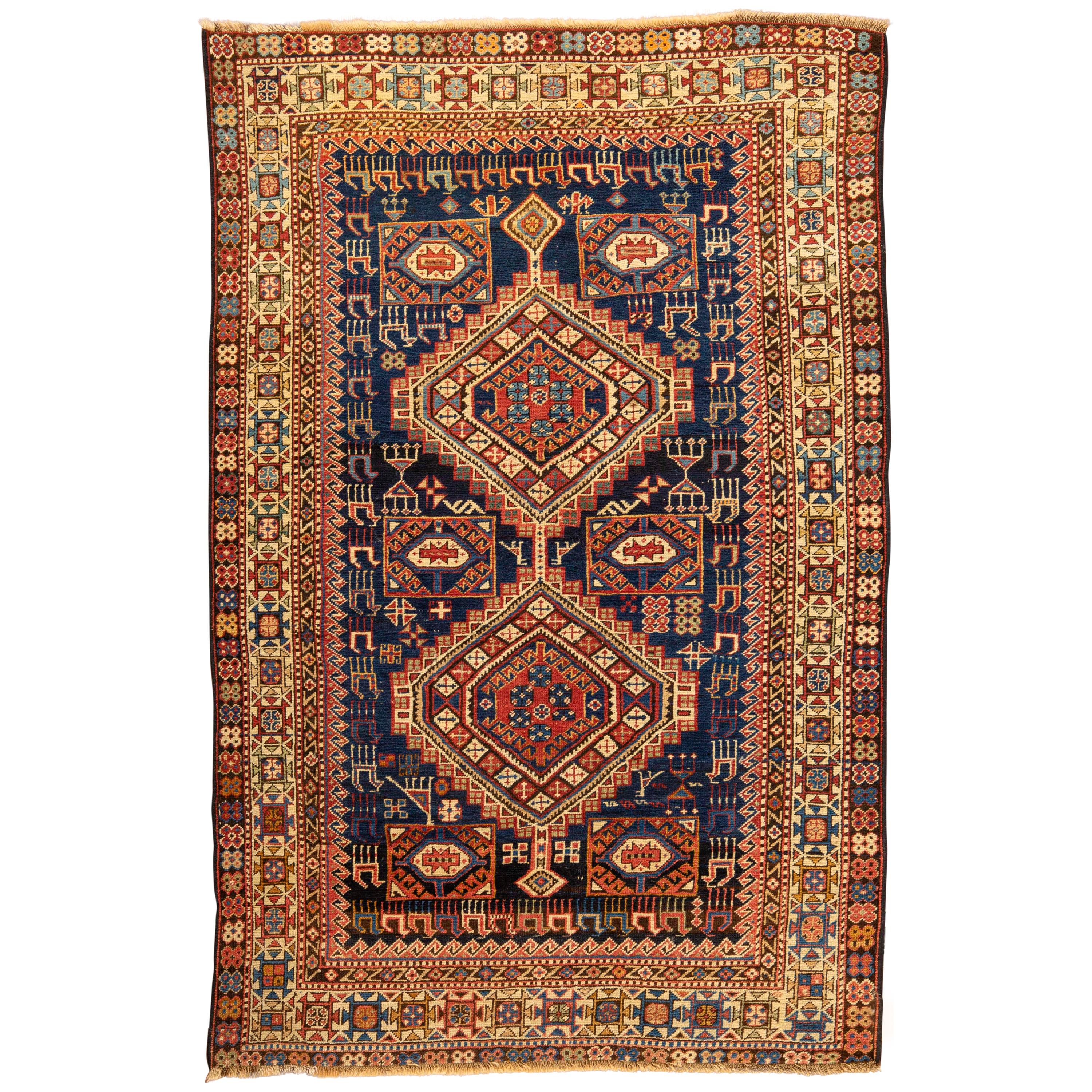 Tapis Shirvan caucasien ancien, circa 1880  3'8 x 5'7