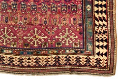 Antique Caucasian Shirvan Rug Runner Circa 1880  4' x 8'9