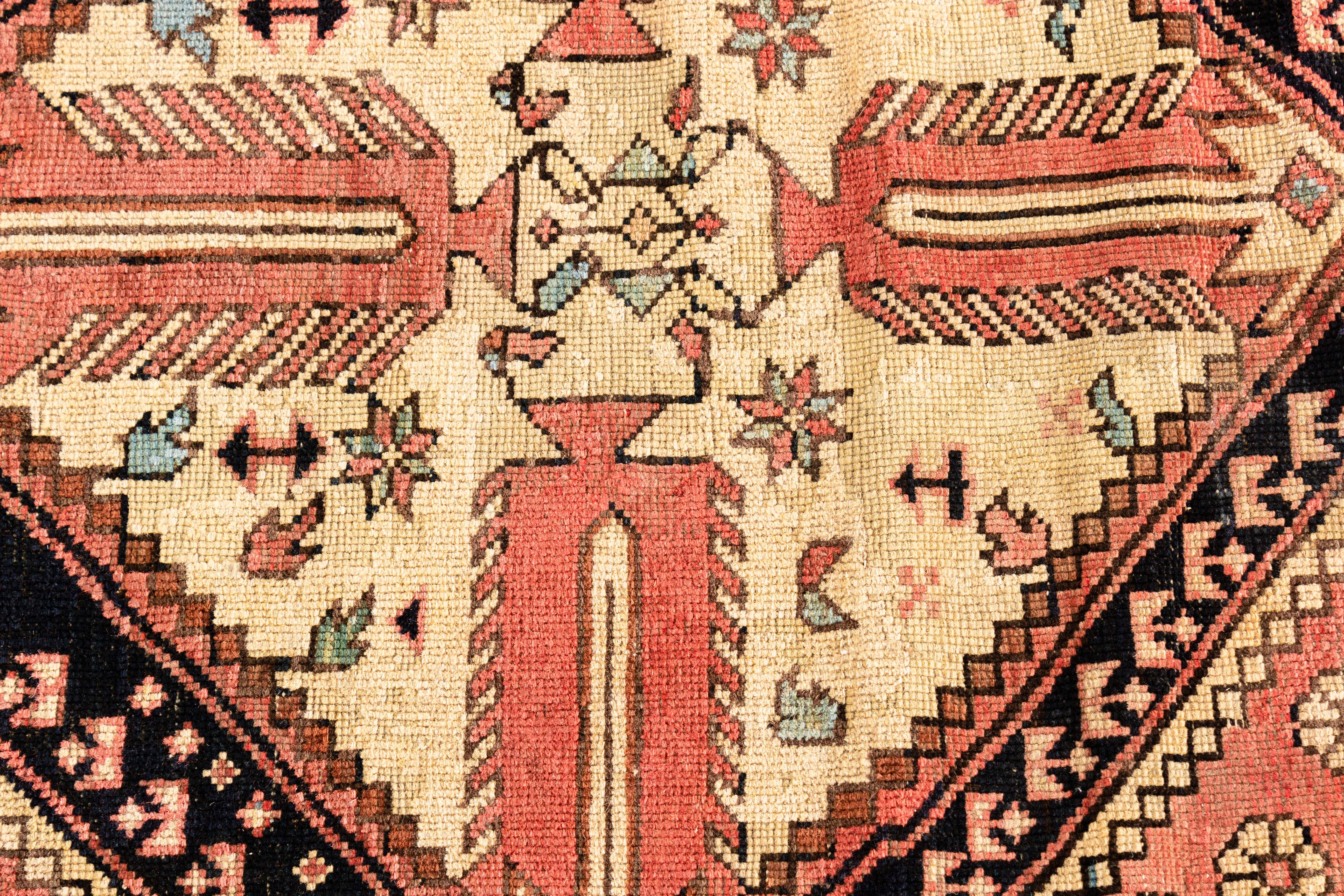 Hand-Woven Antique Caucasian Shirvan Rug, circa 1880  4'1 x 4'10 For Sale