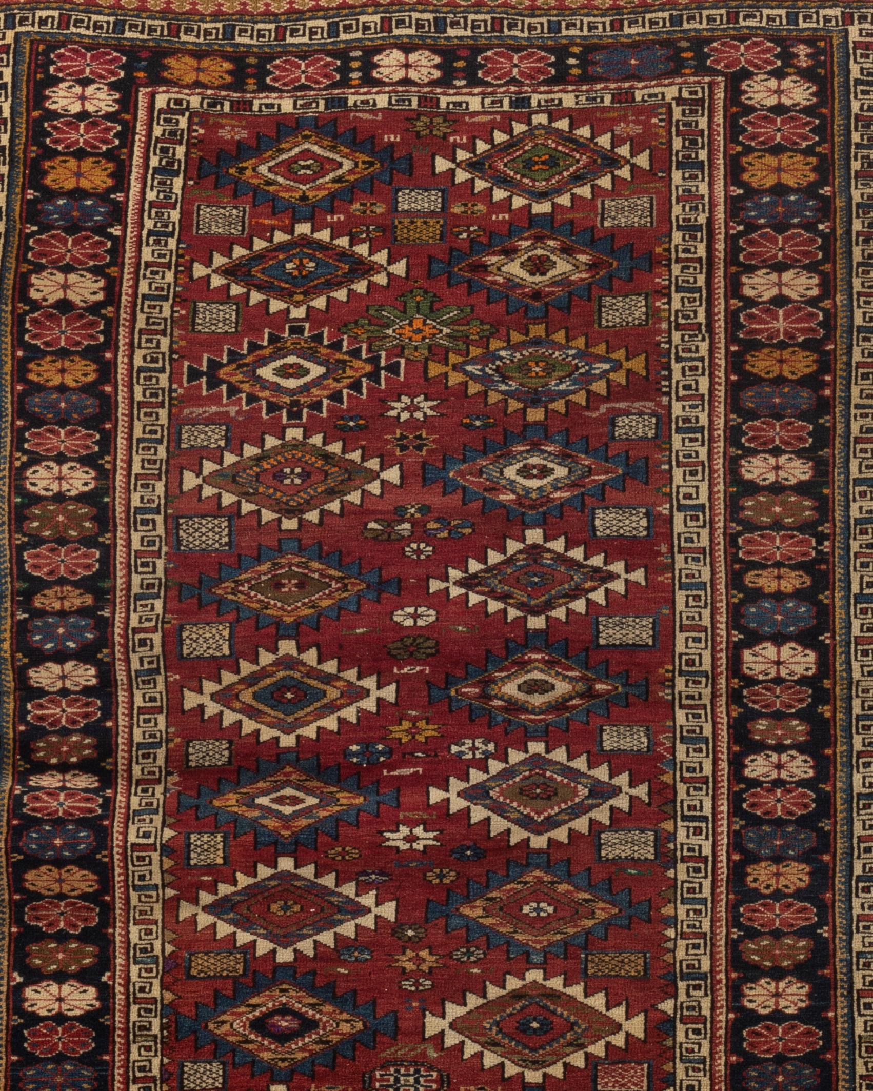 Hand-Woven Antique Caucasian Shirvan Rug, circa 1880 For Sale