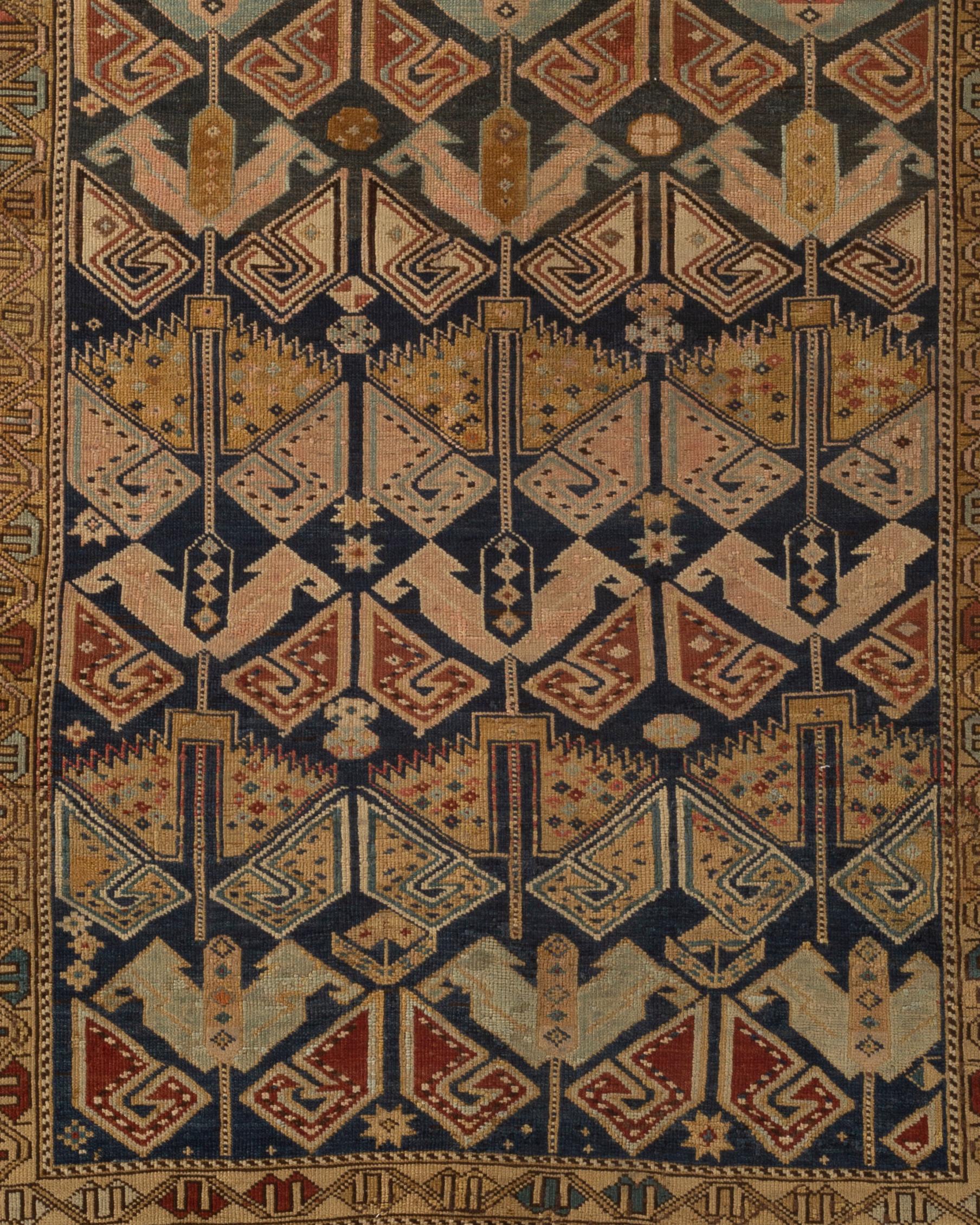 Caucasien Ancien tapis caucasien Shirvan, vers 1880 en vente