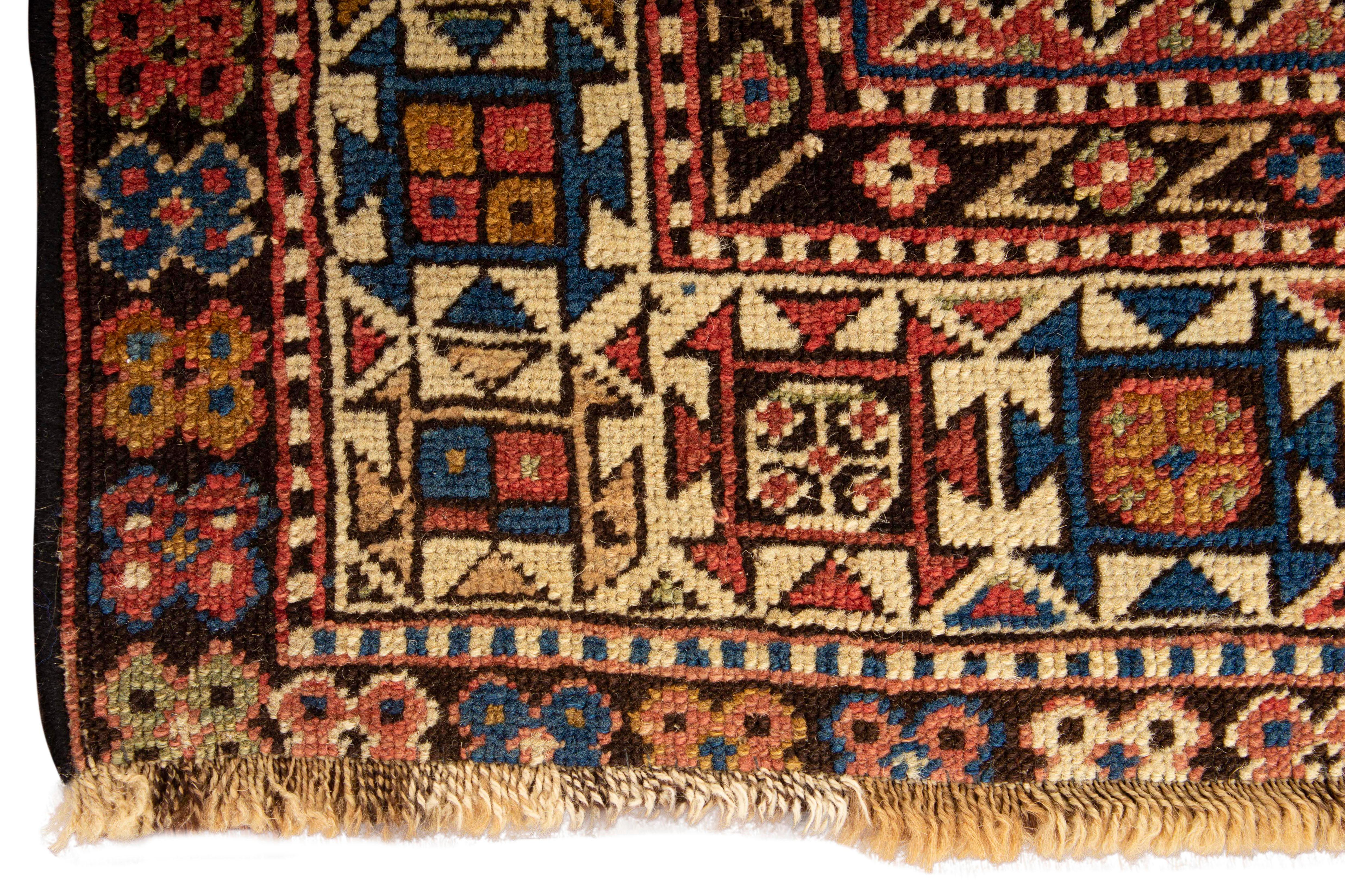 Hand-Woven Antique Caucasian Shirvan Rug, circa 1880  3'8 x 5'7 For Sale
