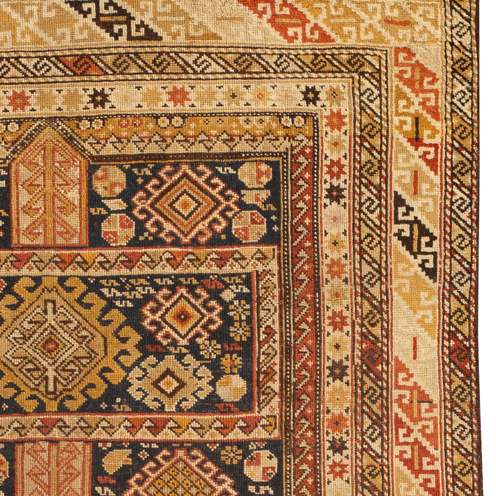 Antiker kaukasischer Schirwan-Teppich, um 1880 (Handgewebt) im Angebot