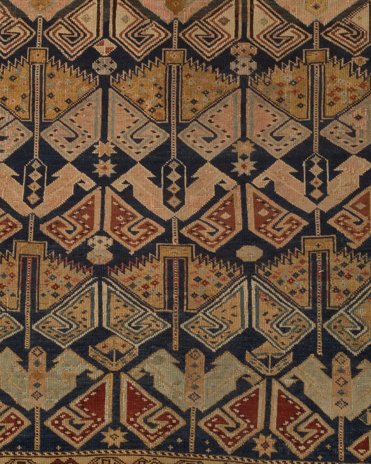 Ancien tapis caucasien Shirvan, vers 1880 Bon état - En vente à Secaucus, NJ