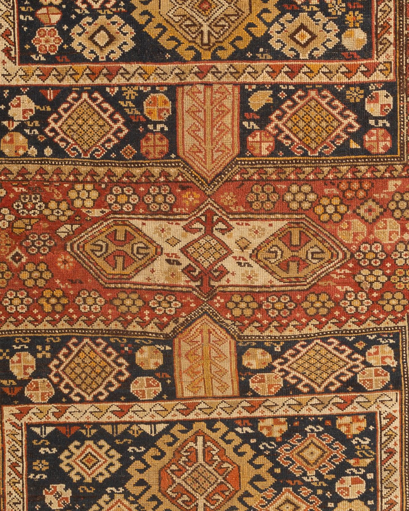 19th Century Antique Caucasian Shirvan Rug, circa 1880 For Sale