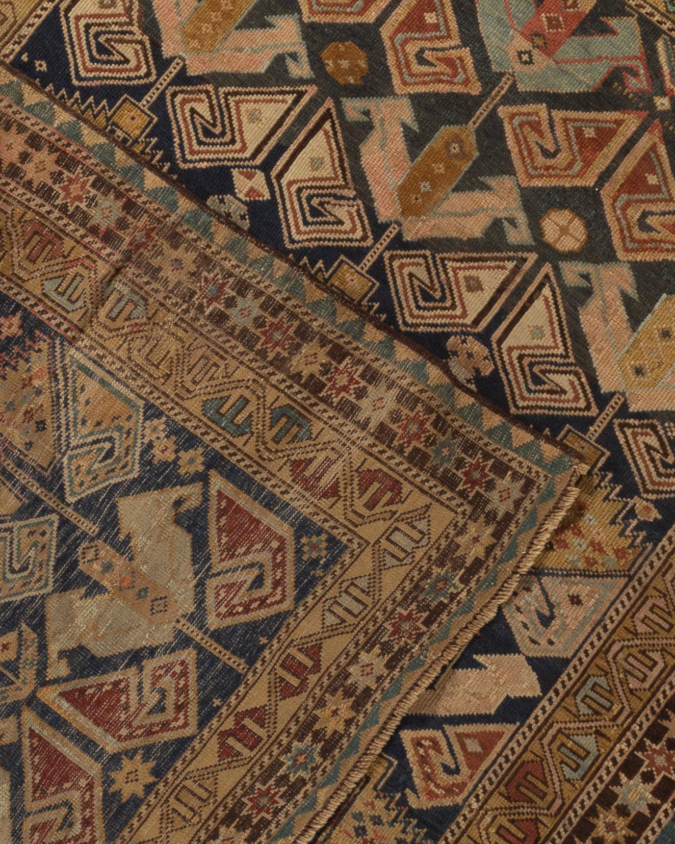 XIX secolo Antico tappeto caucasico Shirvan, 1880 circa in vendita