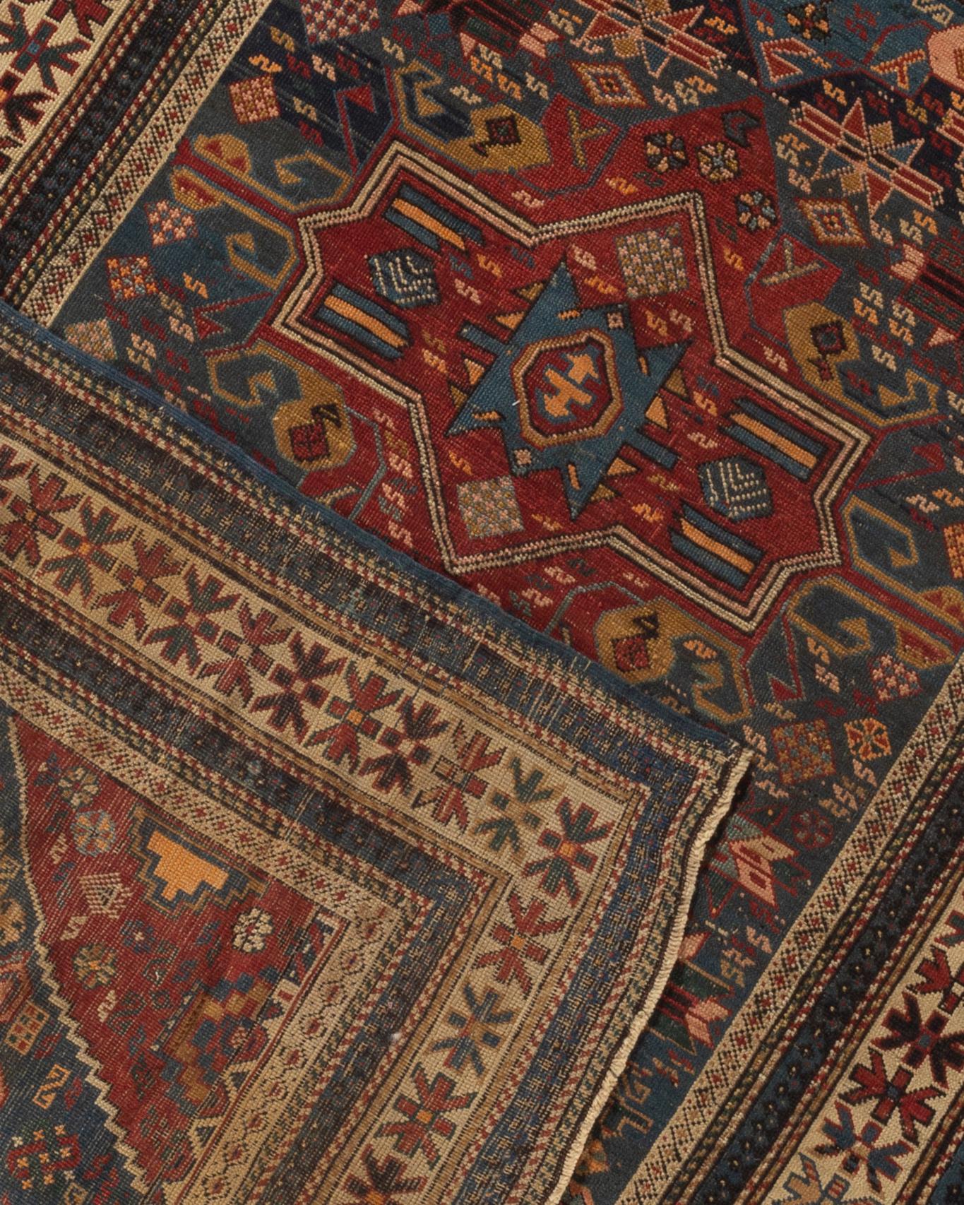 Antiker kaukasischer Schirwan-Teppich, um 1880 (19. Jahrhundert) im Angebot