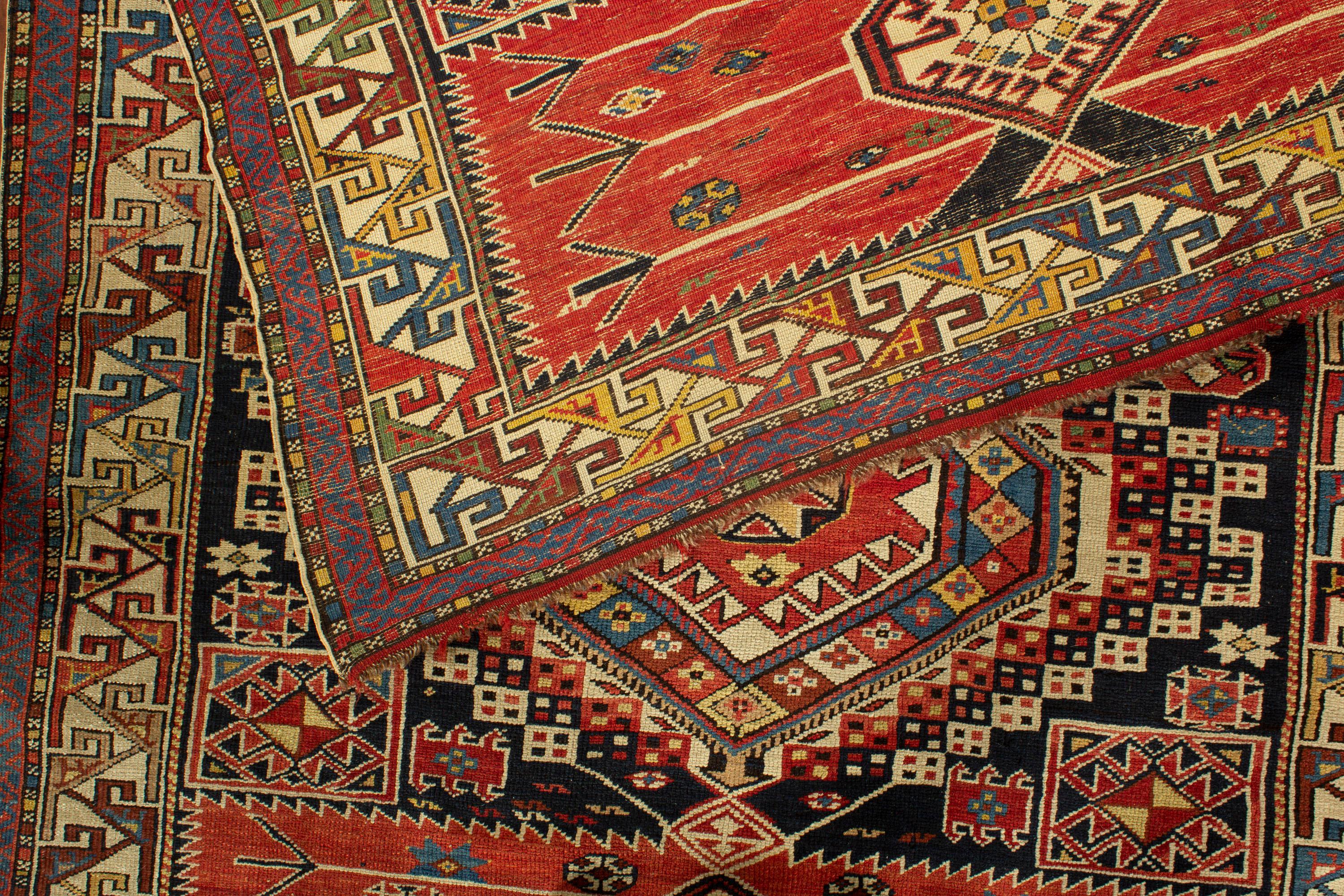 Laine Tapis Shirvan caucasien ancien, vers 1880, 4'6 x 7'11 en vente