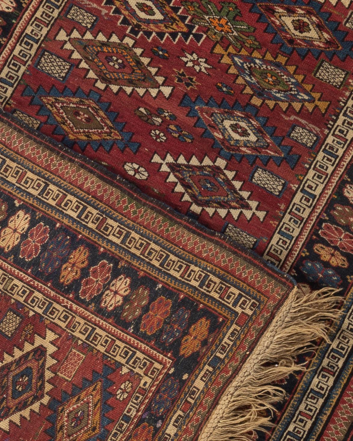 Laine Tapis Shirvan caucasien ancien, circa 1880 en vente