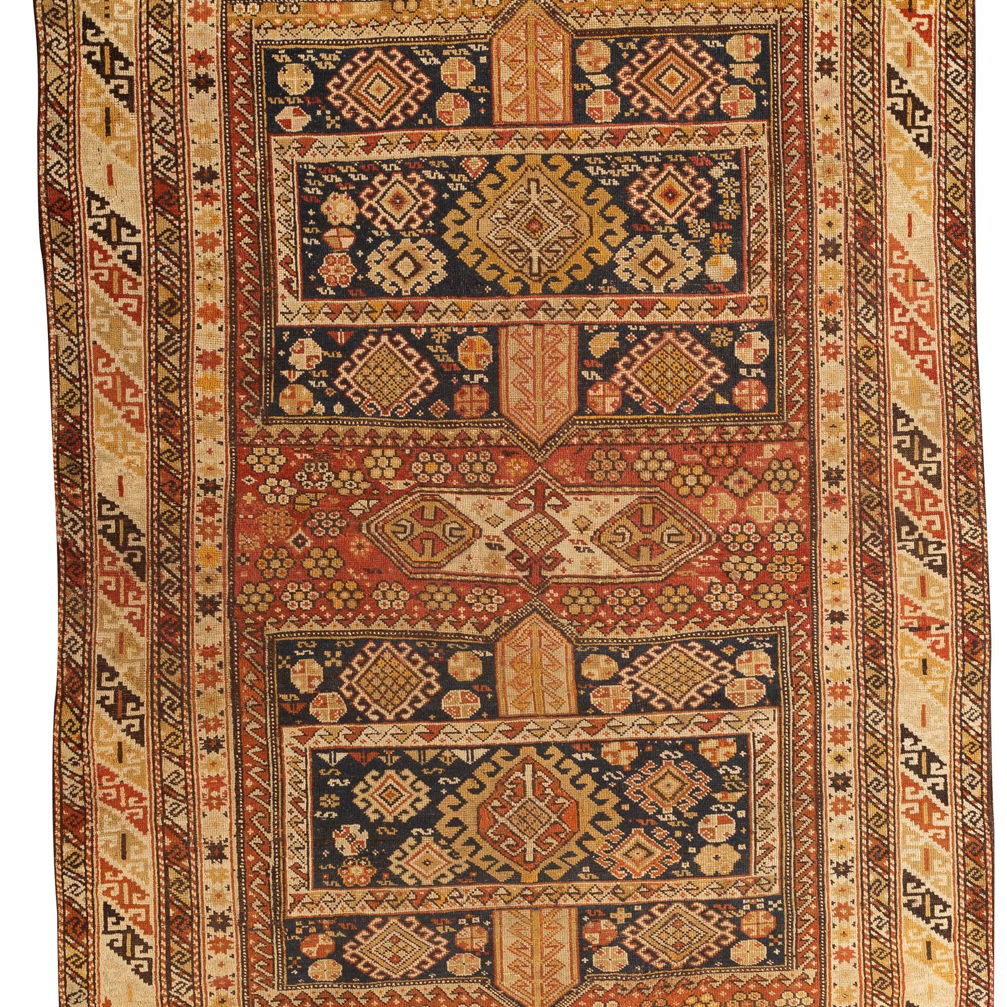 Antiker kaukasischer Schirwan-Teppich, um 1880 (Wolle) im Angebot