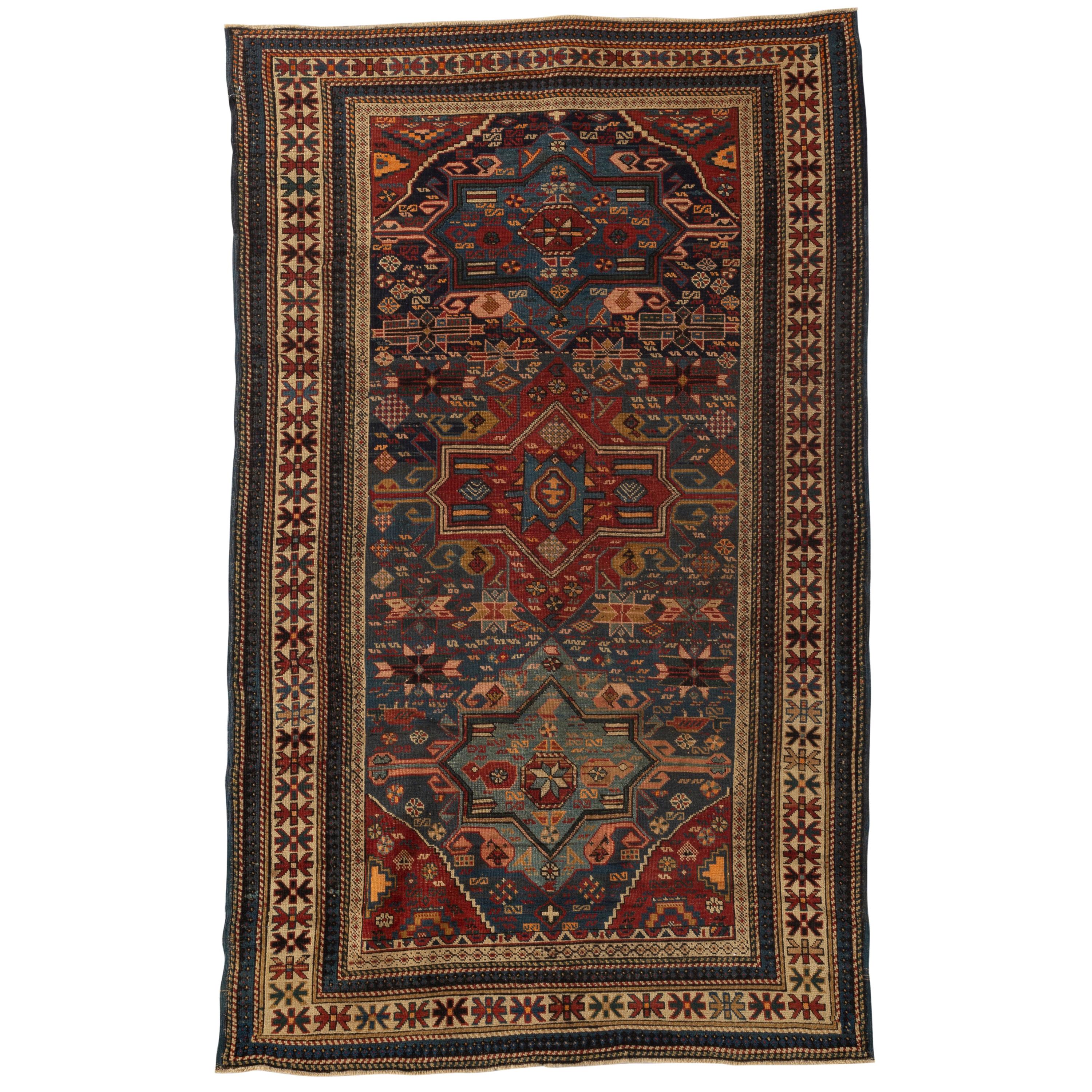 Antiker kaukasischer Schirwan-Teppich, um 1880