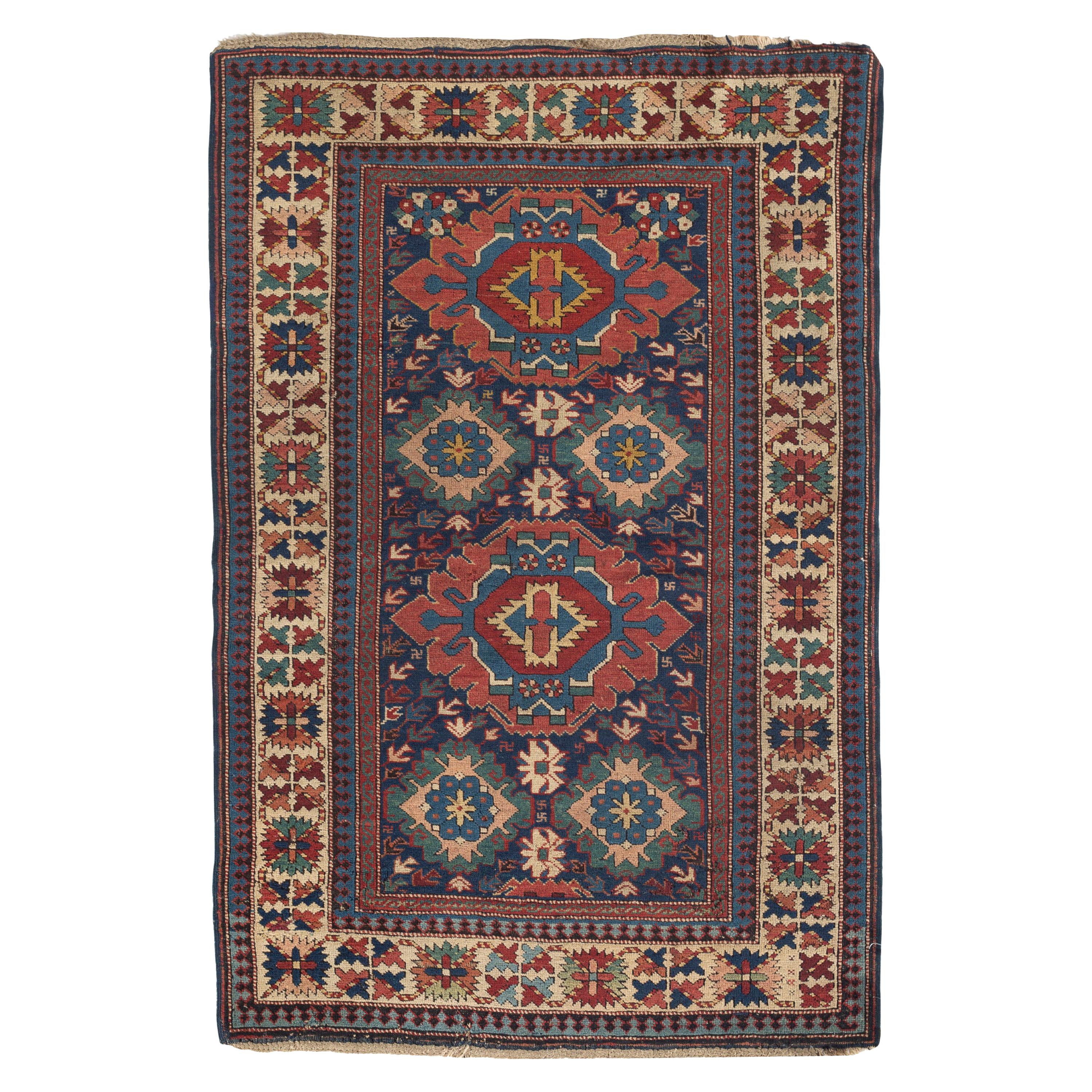 Antiker kaukasischer Schirwan-Teppich, um 1880