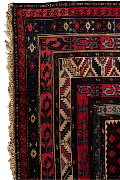 Antico tappeto caucasico Shirvan, 1890 circa  4' x 5'7