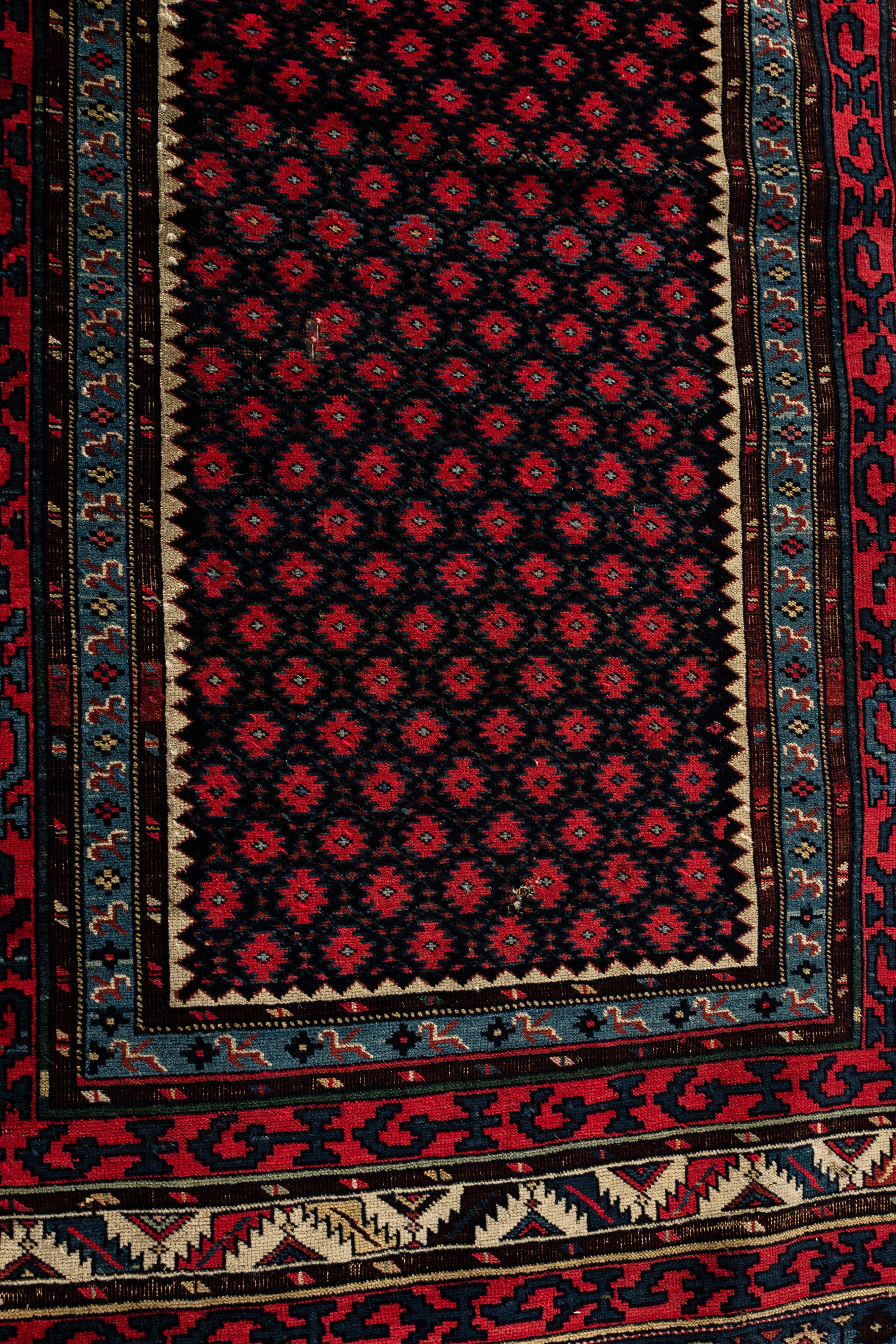 Hand-Woven Antique Caucasian Shirvan Rug, circa 1890  4' x 5'7 For Sale