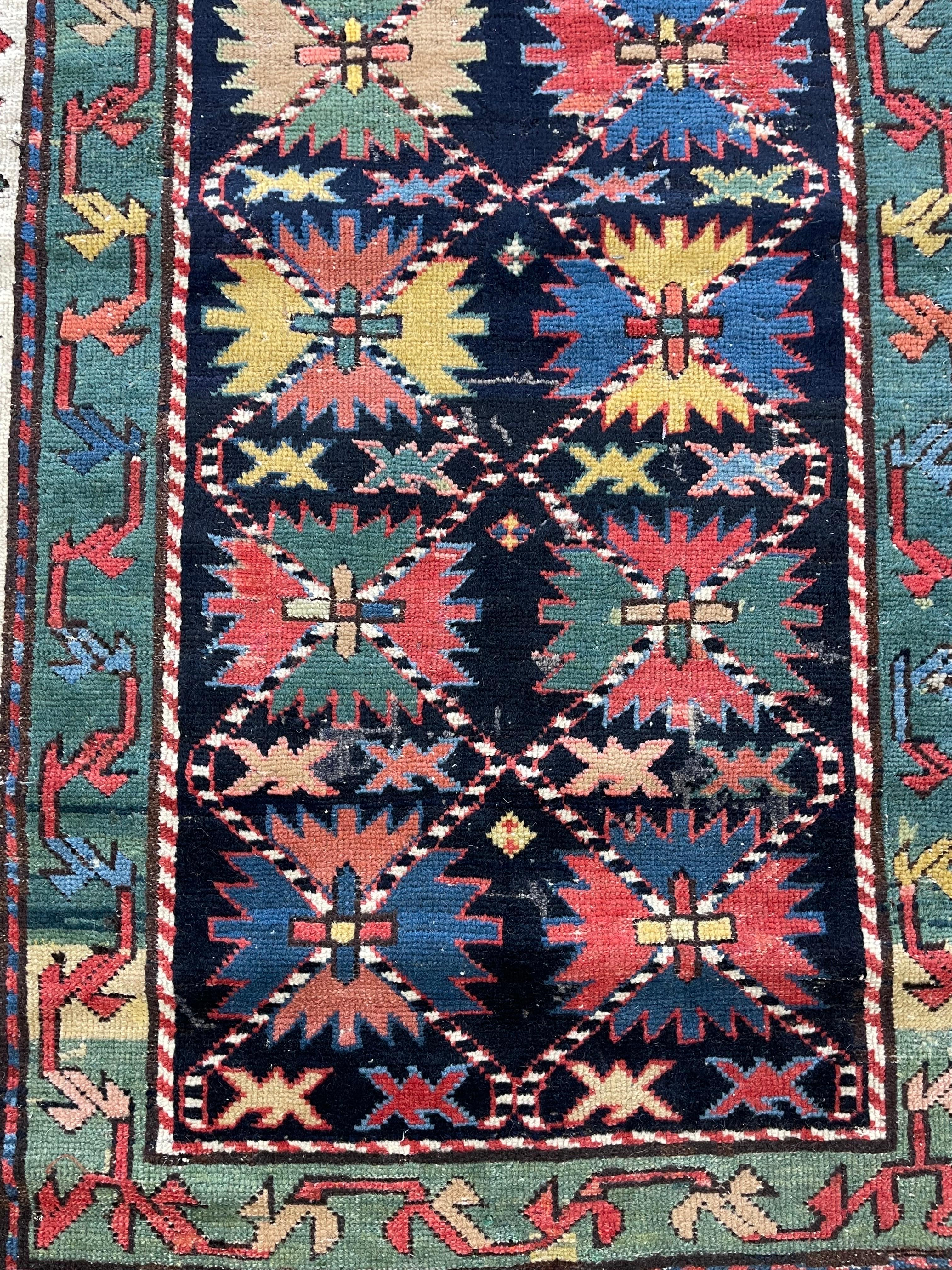 Wool Antique Caucasian Shirvan Rug, circa 1900 For Sale
