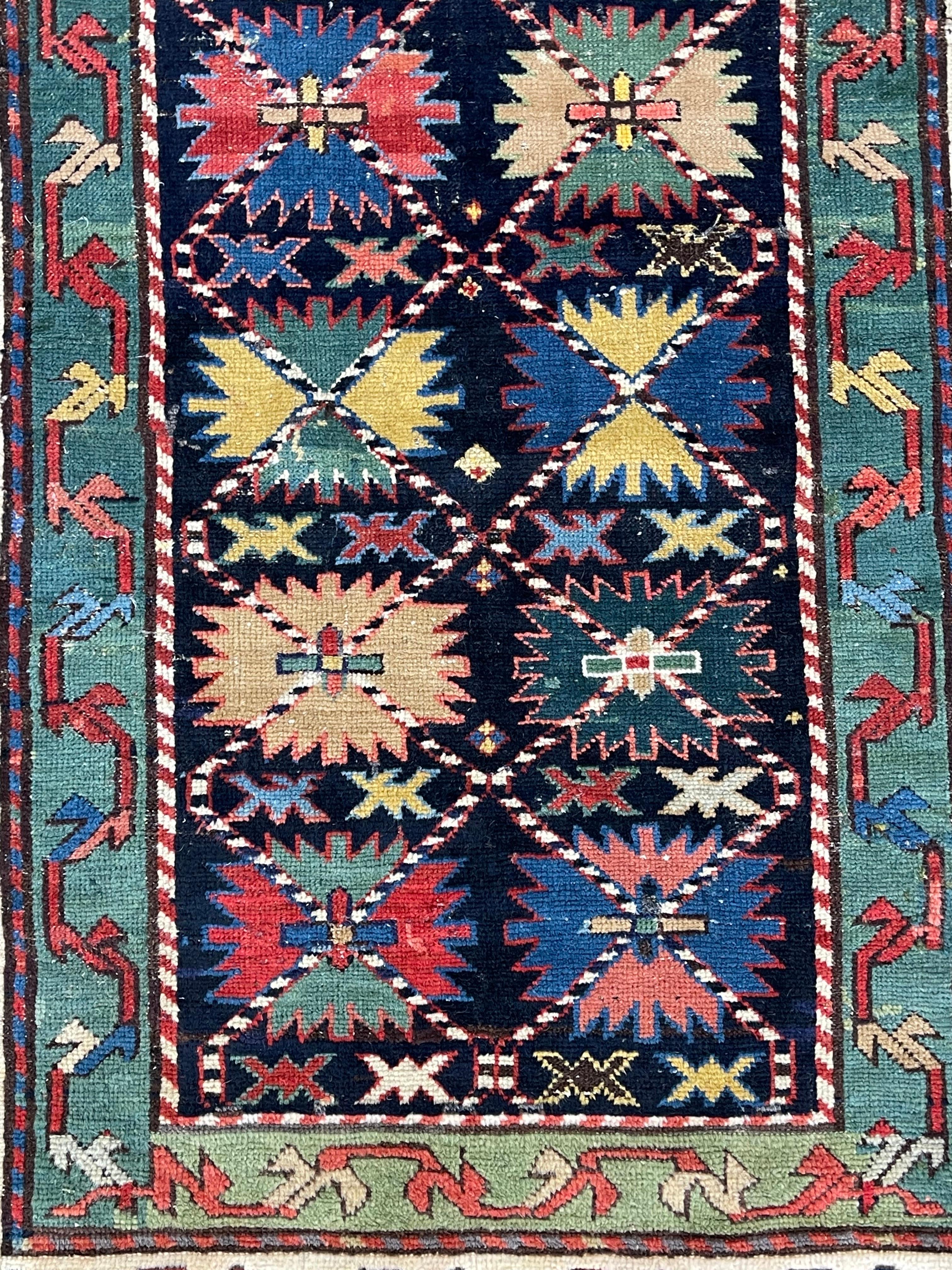 Laine Tapis Shirvan caucasien ancien, vers 1900 en vente